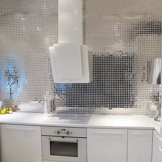 10 Pack 10 Sq ft Silver Peel and Stick Backsplash Mirror Wall Tiles - Image 2