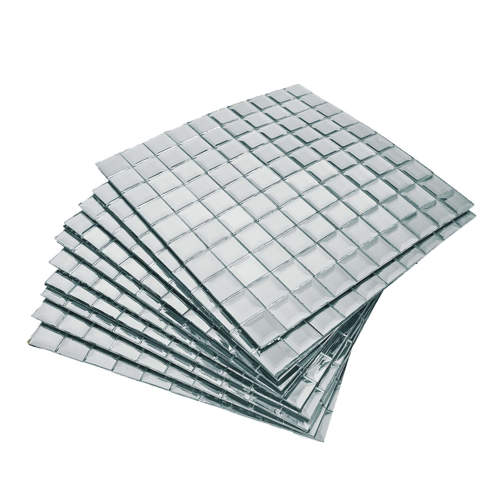 10 Pack 10 Sq ft Silver Peel and Stick Backsplash Mirror Wall Tiles - Image 6
