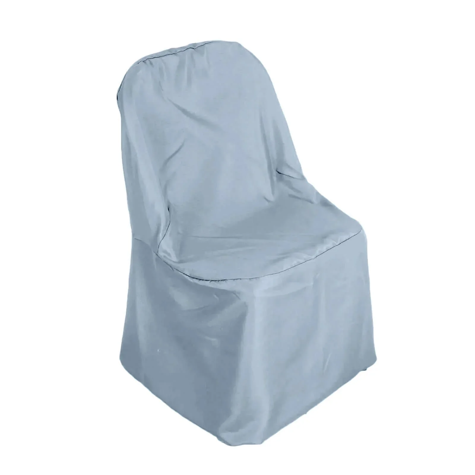 10 Pack Polyester Chair Covers for Folding Chairs Dusty Blue - Wrinkle-Free Stain-Resistant Slip-On Slipcovers - Image 7