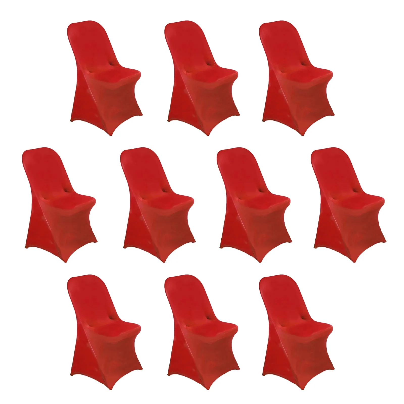 10 Pack Stretch Spandex Chair Covers Red for Folding Chairs - Durable 160GSM Fitted Slipcovers - Image 3