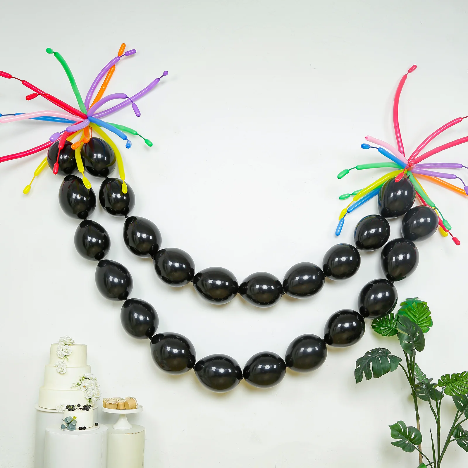 100 Pcs Biodegradable Link Balloons 10" Matte Pastel Black, Latex Quick Linking Balloons for Balloon Chains, Garland, Arch, Backdrop & Wall Decor - Image 6