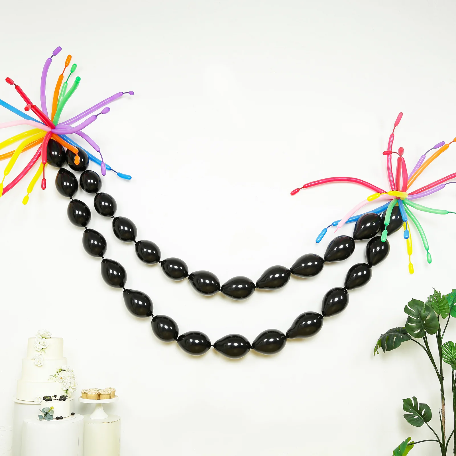 100 Pcs Biodegradable Link Balloons 6" Matte Pastel Black, Latex Quick Linking Balloons for Balloon Chains, Garland, Arch, Backdrop & Wall Decor - Image 6