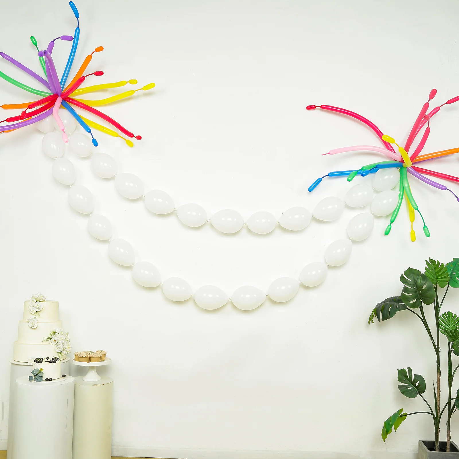 100 Pcs Biodegradable Link Balloons 6" Matte Pastel White, Latex Quick Linking Balloons for Balloon Chains, Garland, Arch, Backdrop & Wall Decor - Image 6