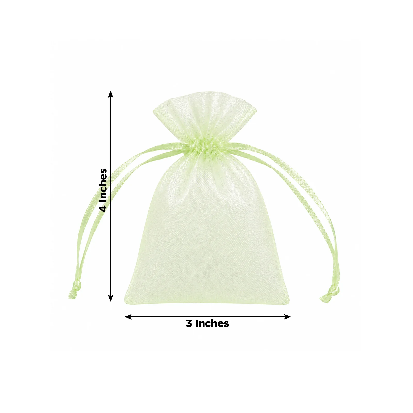 100 Pack Mint Organza Drawstring Gift Bags 3" x 4" – Wedding Party Favor Bags - Image 3