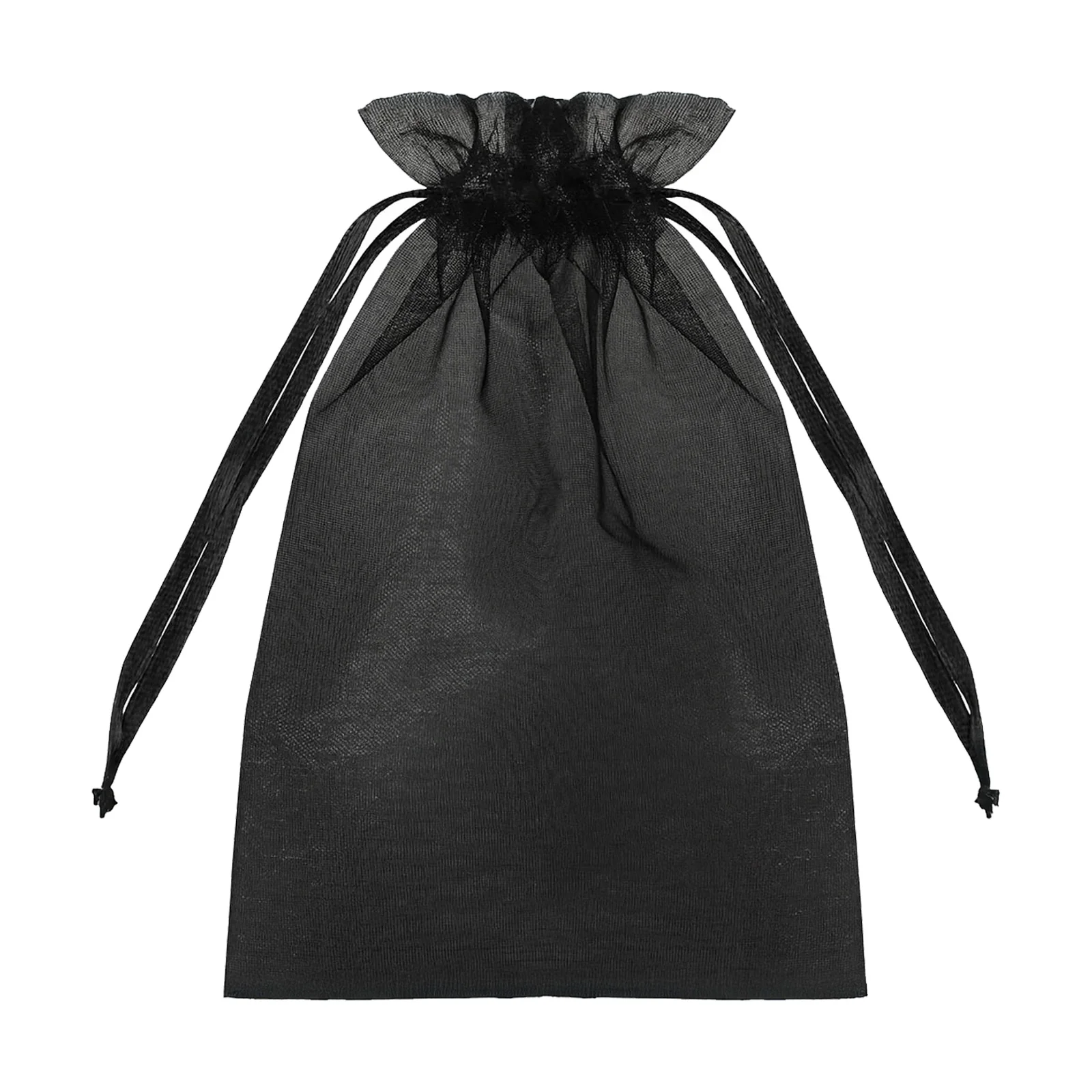 100 Pack Black Organza Gift Bags with Drawstring, 6" x 9" – Wedding Party Favor Bags - Image 2