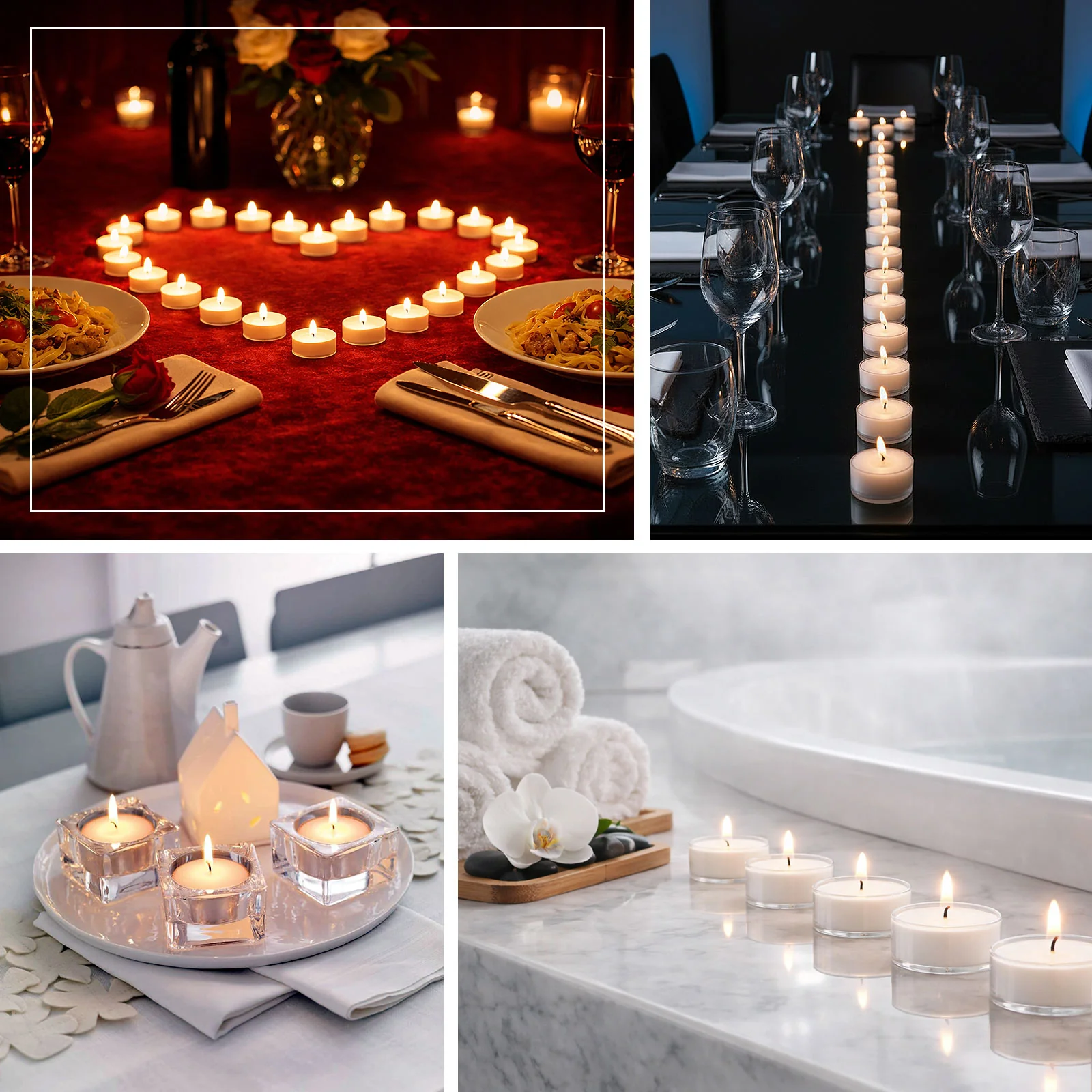 100 Pack White Tealight Candles – Unscented 7-Hour Extended Burn Time, Smokeless, Clean-Burning Wax, Clear Cups - Image 5