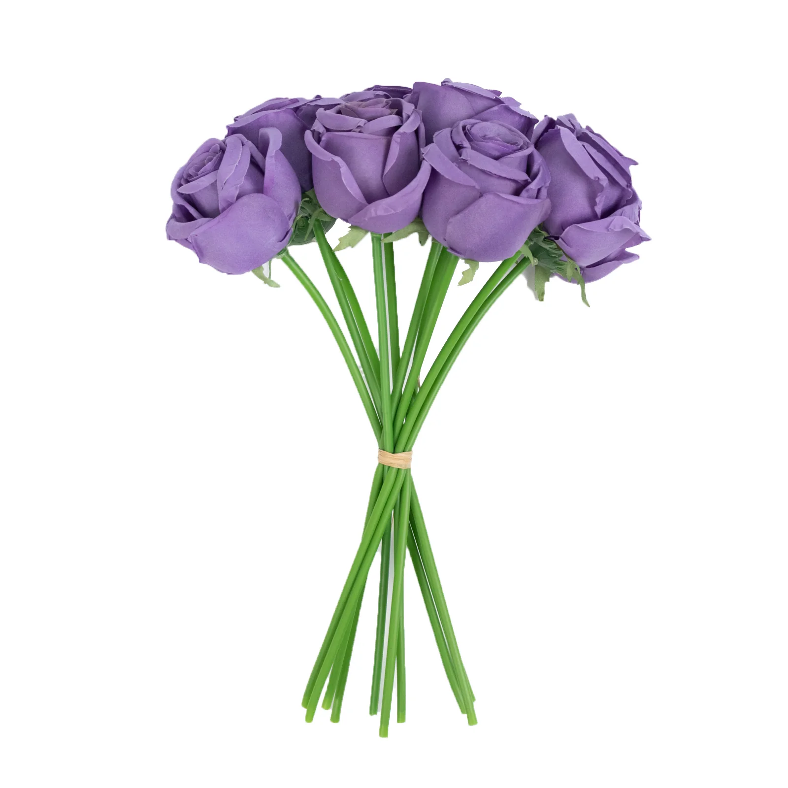 10 Pcs 12" Artificial Silk Roses - Purple, Single Stem Rose for Flower Bouquet Arrangements - Image 9