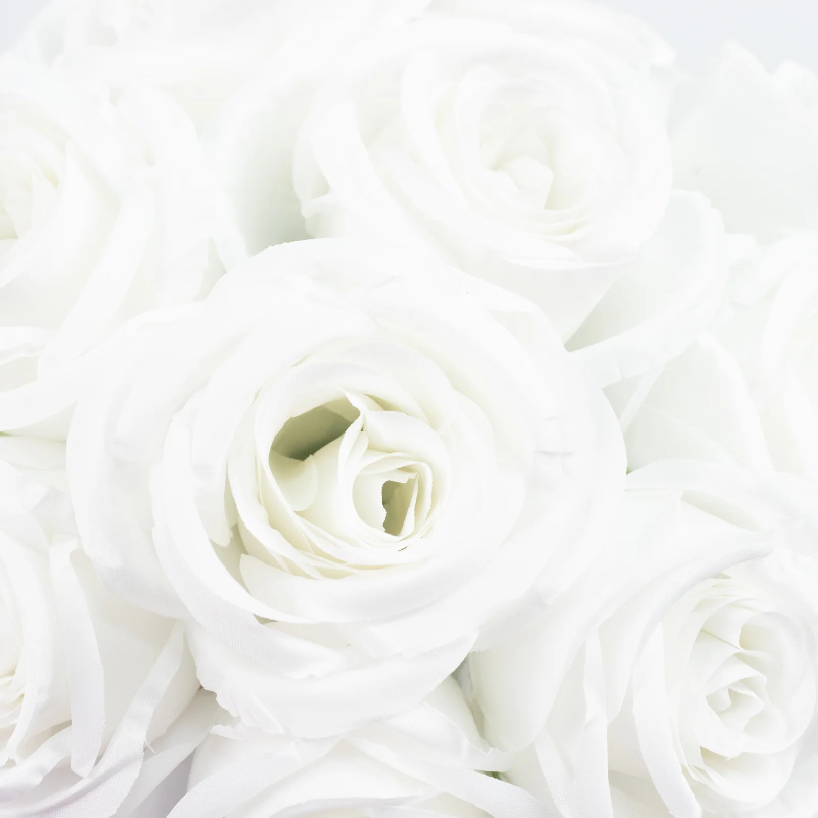 10 Pcs 12" Artificial Silk Roses - White, Single Stem Rose for Flower Bouquet Arrangements - Image 10
