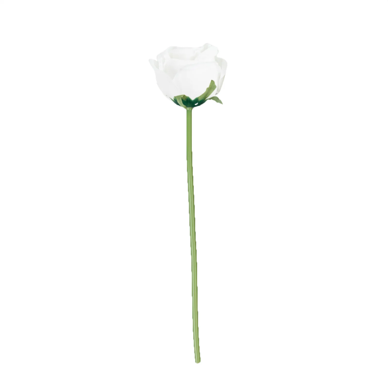 10 Pcs 12" Artificial Silk Roses - White, Single Stem Rose for Flower Bouquet Arrangements - Image 2