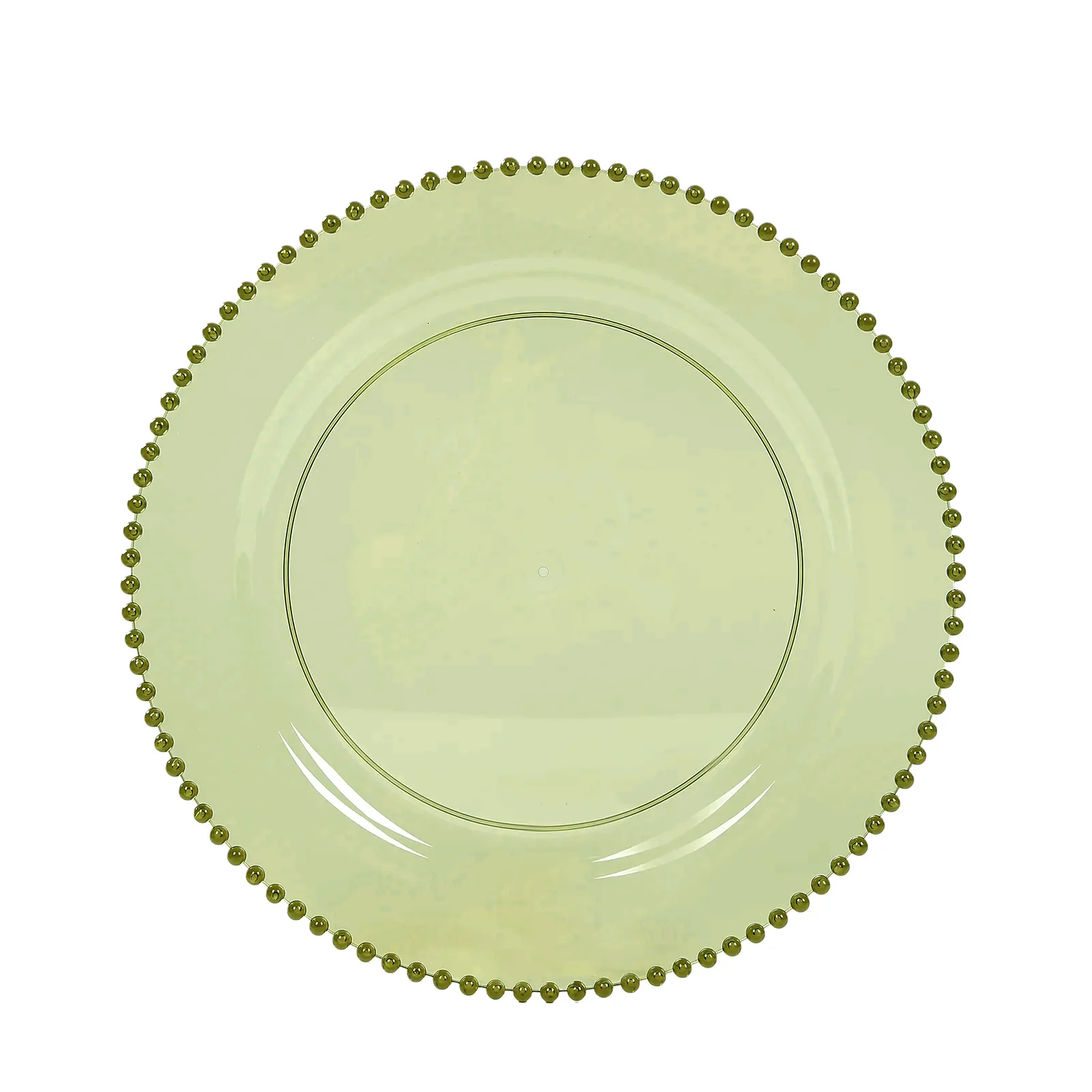 10-Pack Plastic 10" Round Dinner Plates in Transparent Dusty Sage Green with Beaded Rim - Disposable Party Plates for Banquets & Festive Occasions - Image 6