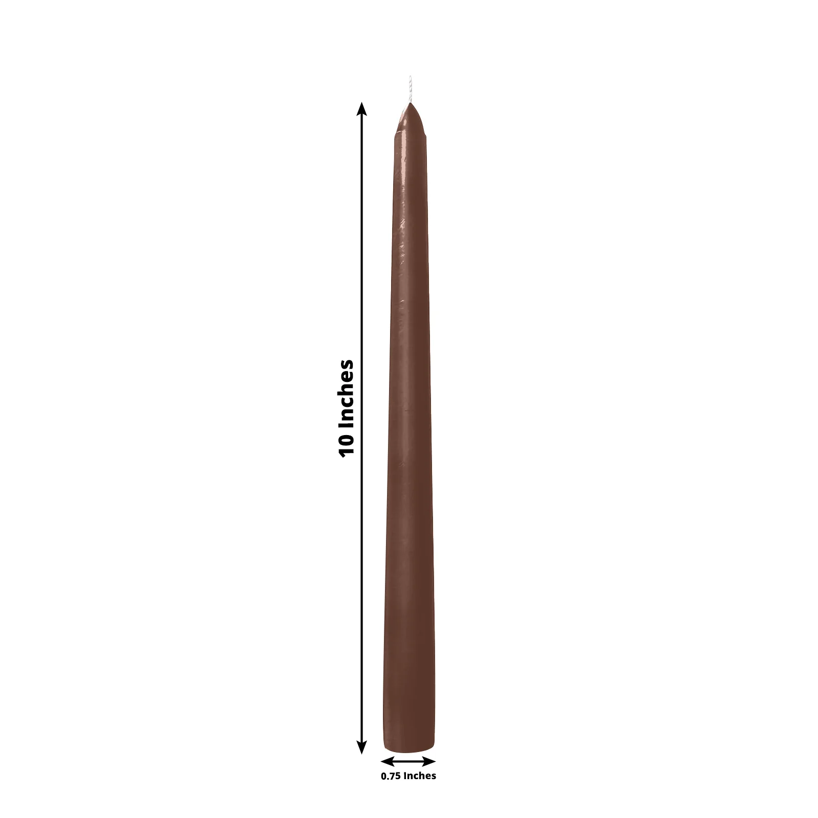 10-Pack Taper Candles Premium Wax Design Cinnamon Brown - Unscented Candles for Upscale Settings 10" - Image 3