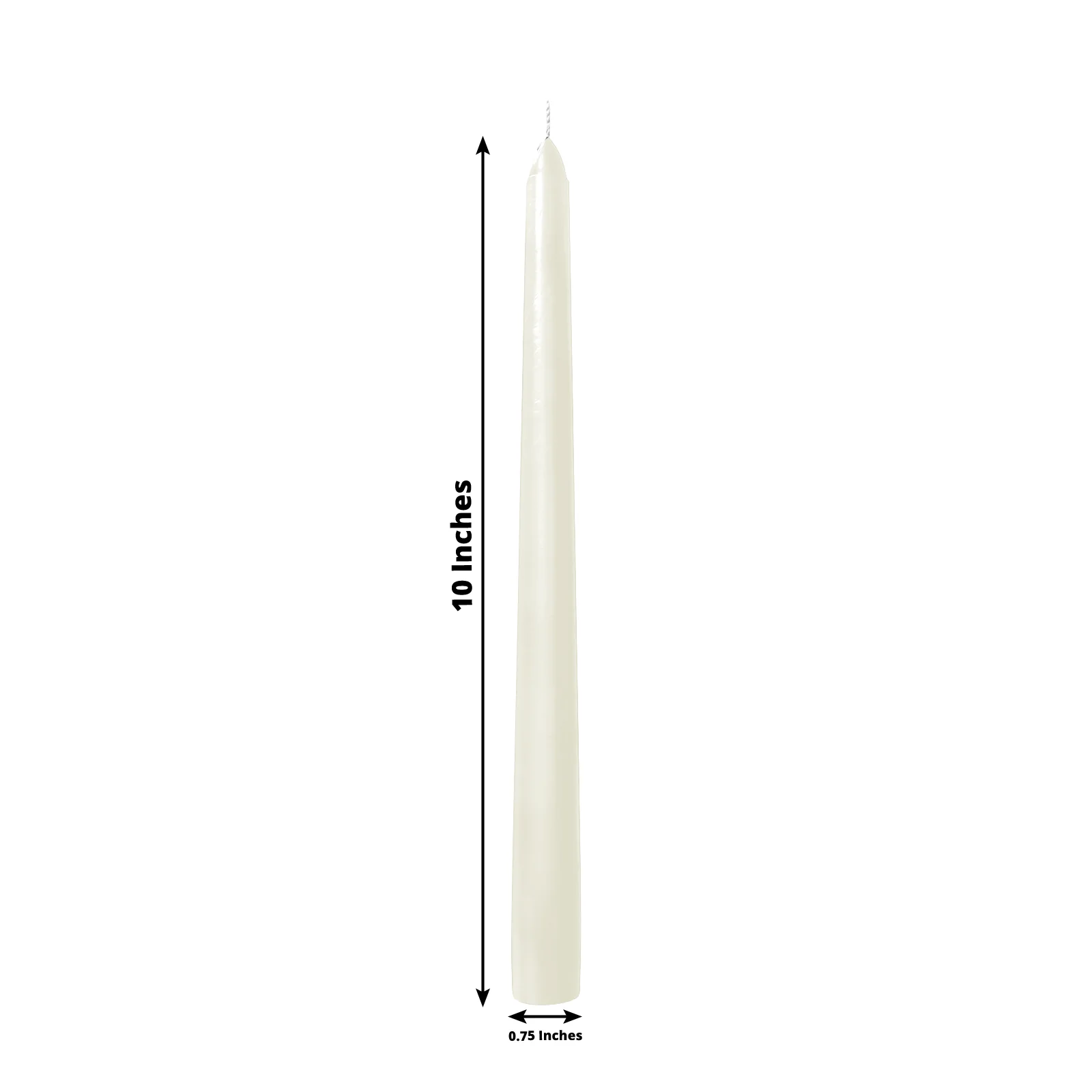 10-Pack Taper Candles Premium Wax Design Ivory - Unscented Candles for Upscale Settings 10" - Image 3