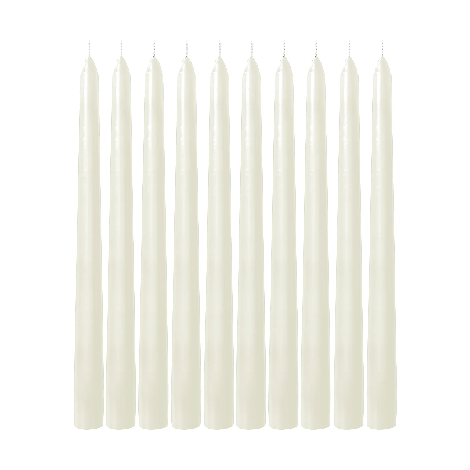 10-Pack Taper Candles Premium Wax Design Ivory - Unscented Candles for Upscale Settings 10" - Image 8