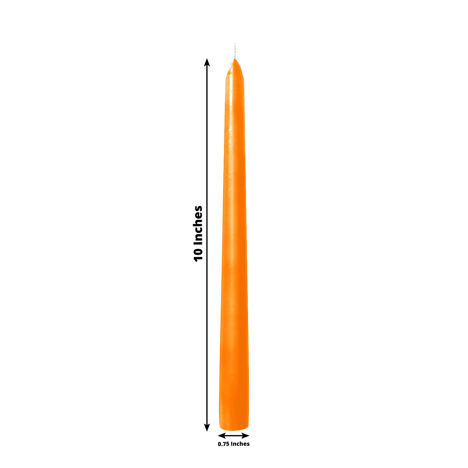 10-Pack Taper Candles Premium Wax Design Orange - Unscented Candles for Upscale Settings 10" - Image 3