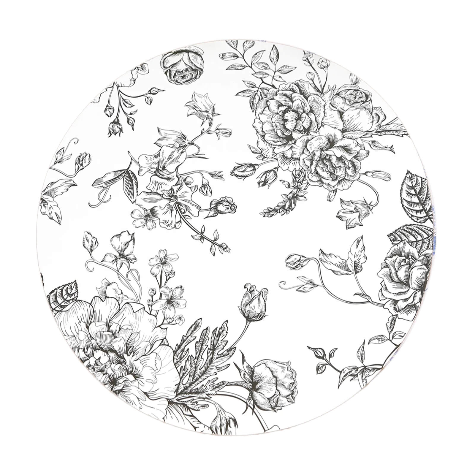 10-Pack Disposable Table Placemats in French Toile Print 13" in Matte White/Black - Chic Floral Cardboard Placemats for Stylish Table Setting - Image 8