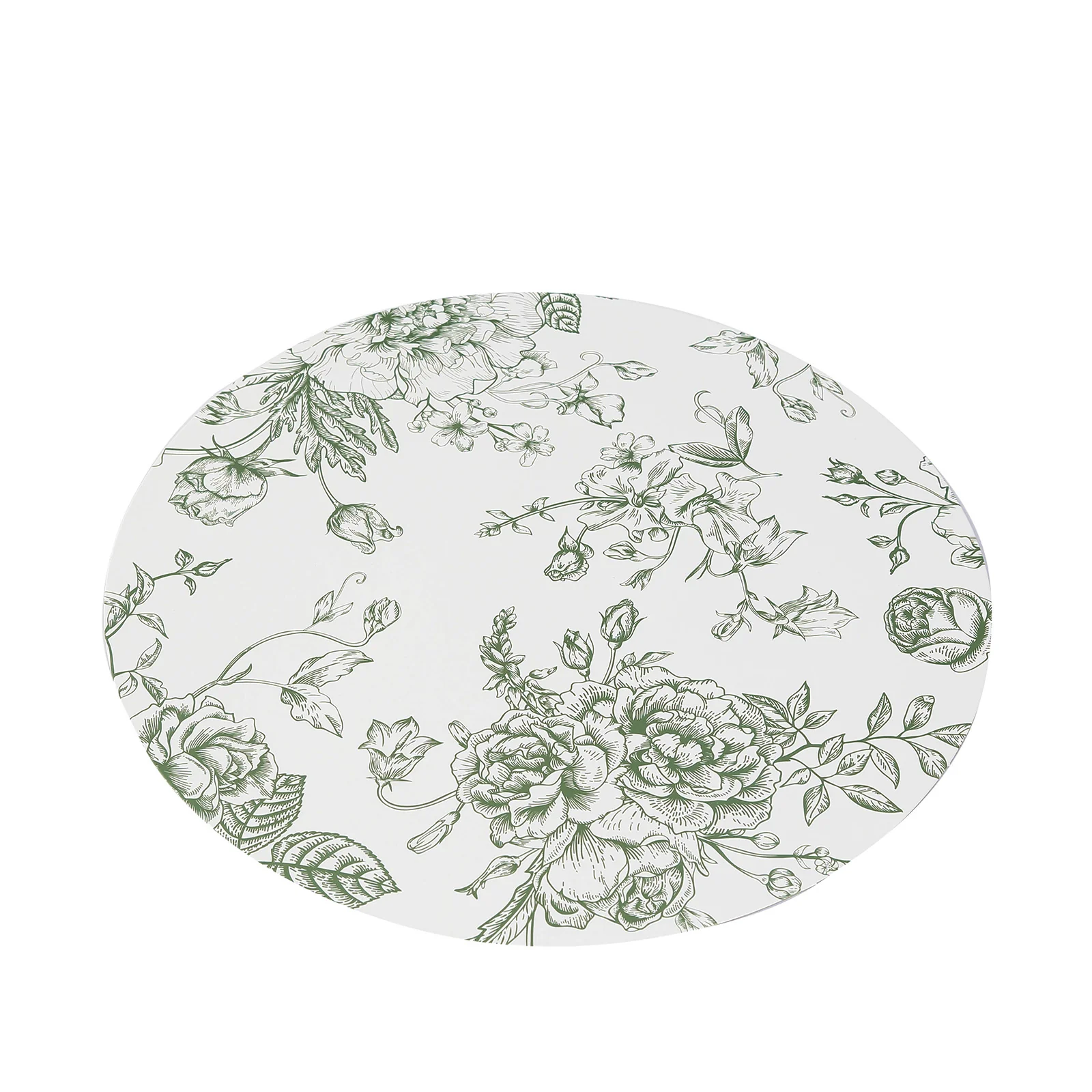 10-Pack Disposable Table Placemats in French Toile Print 13" in Matte White/Sage Green - Chic Floral Cardboard Placemats for Stylish Table Setting - Image 9