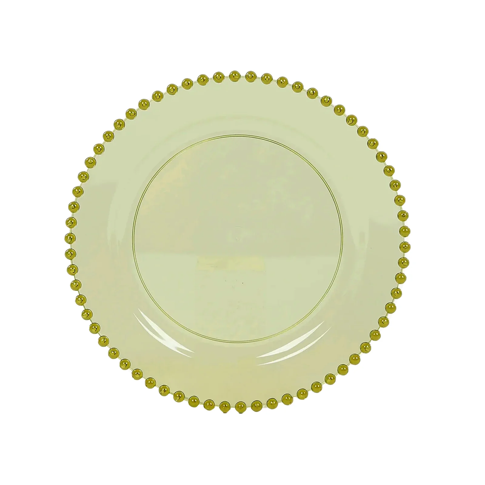 10-Pack Transparent Dusty Sage Green Plastic Dessert Plates – 8" Round with Beaded Rim, Disposable for Parties & Events - Image 7