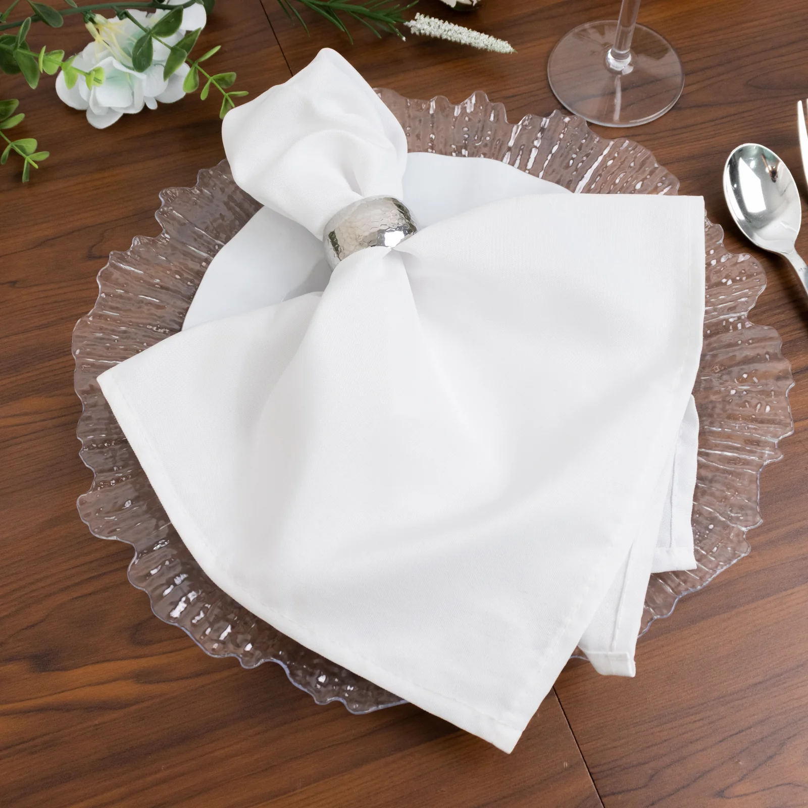 10 Pack Economy Reef Plastic Charger Plates – 13" Clear Dinner Plate Chargers for Weddings, Parties & Catering - Image 7