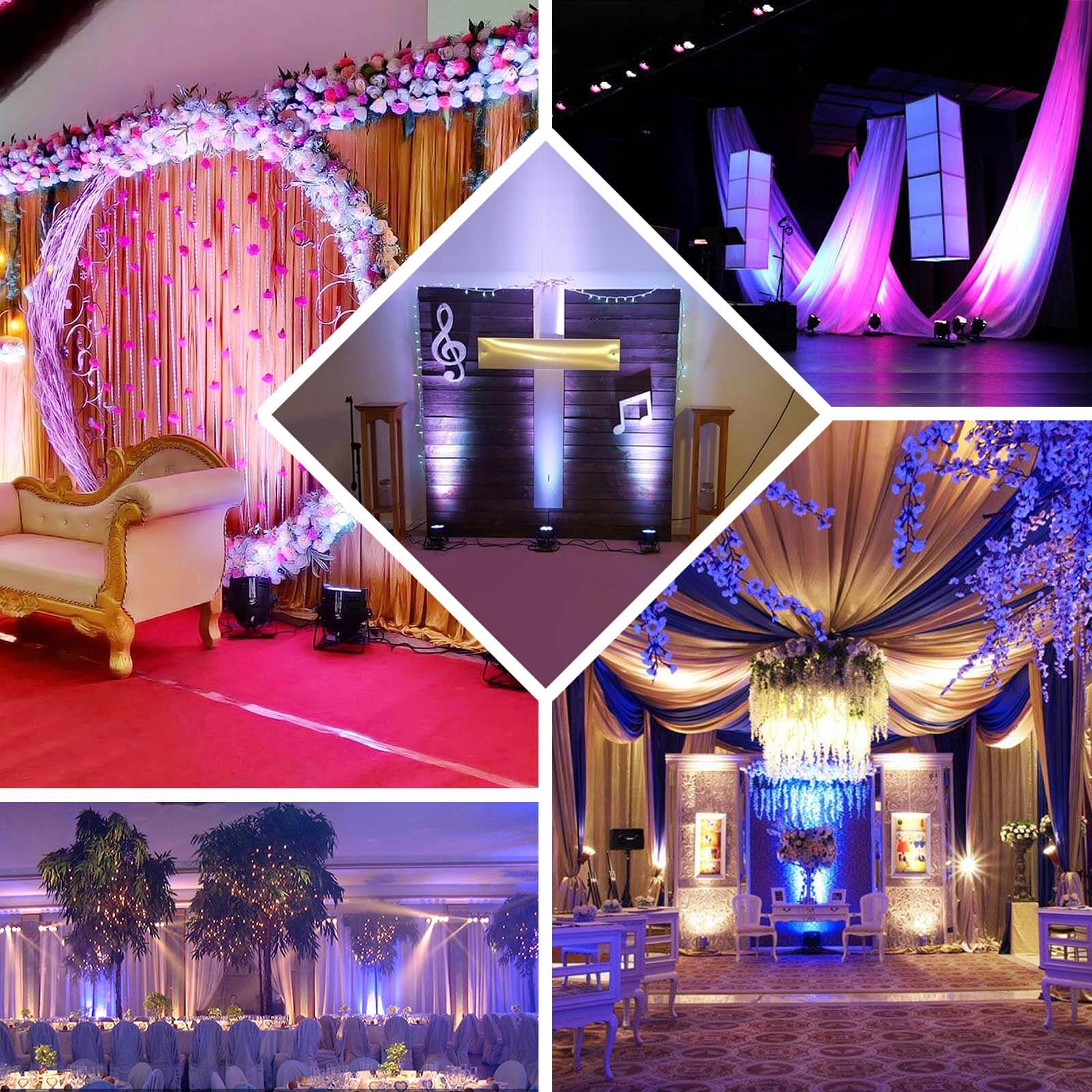10W White 62 LED Stage Backdrop Uplight, Bright Strobe Spotlight With Brackets - Image 5