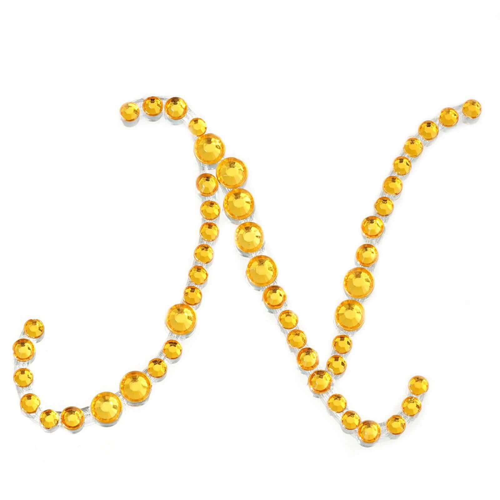 12 Pack | 1.5" Gold Rhinestone Monogram Letter Jewel Sticker Self Adhesive DIY Diamond Decor - and - Image 23