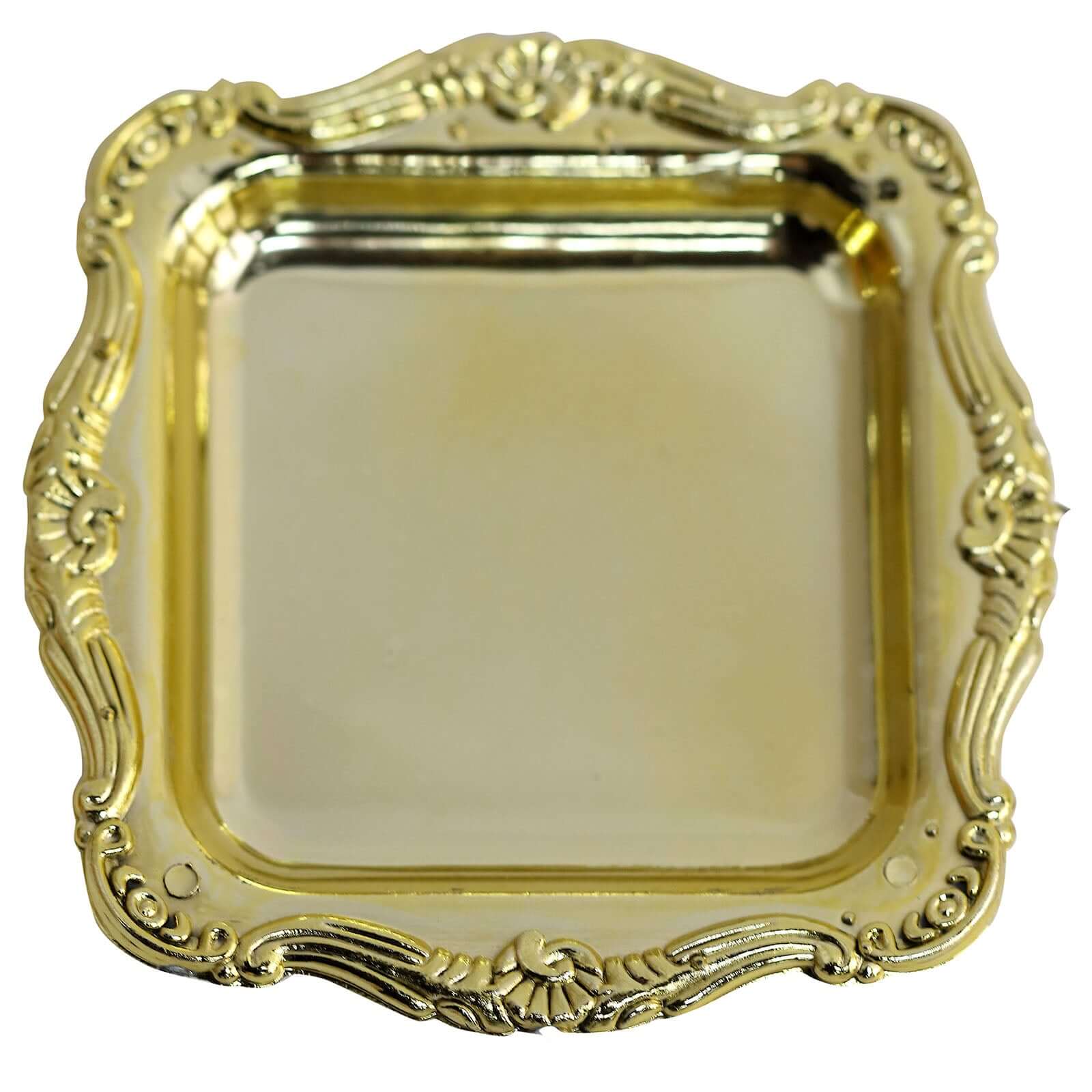12 Pack 3" Gold Baroque Mini Square Sweet Treats Serving Platter, Party Favor Candy Display Tray - Image 8