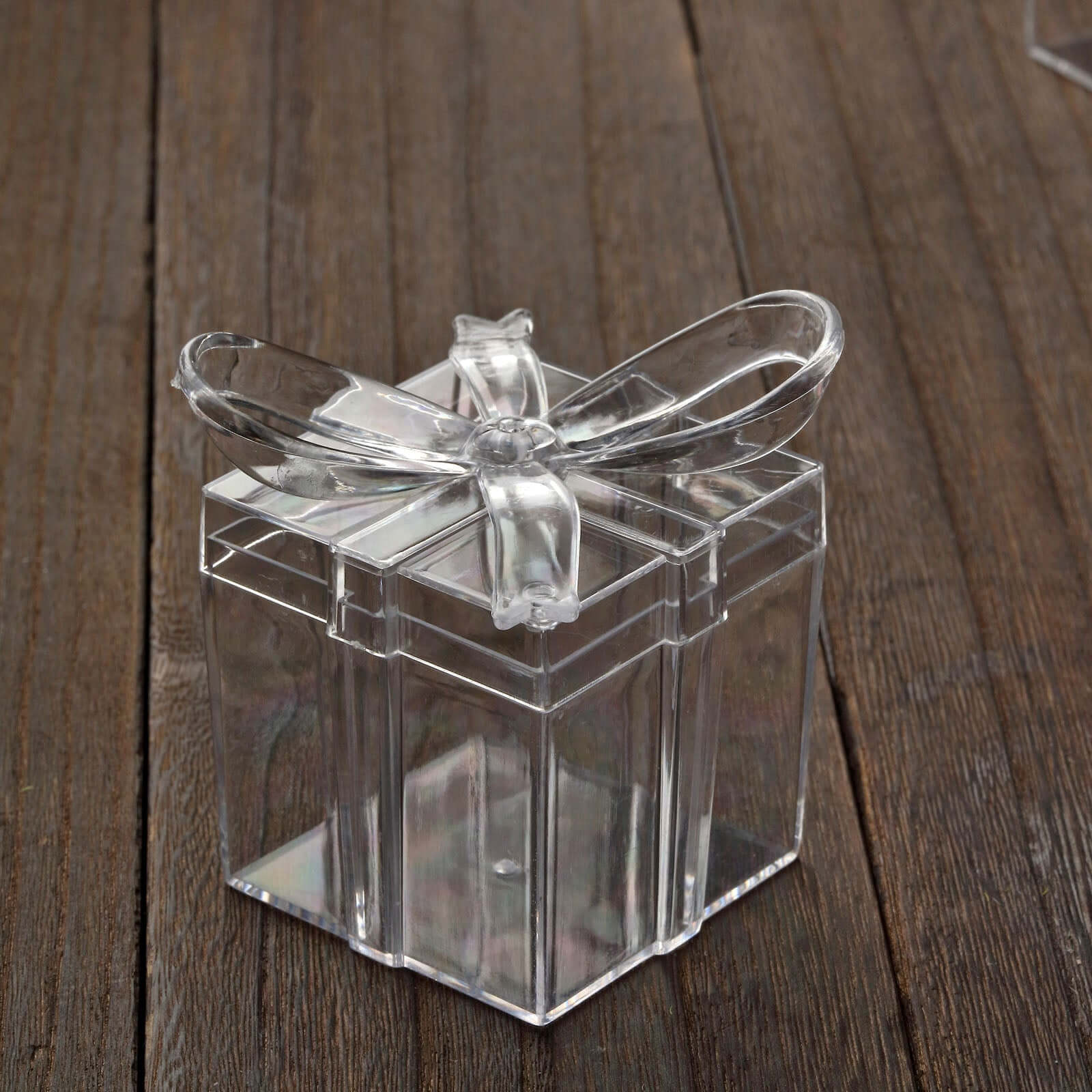 12 Pack 3" Square Clear Bow Top Plastic Party Favor Boxes, Transparent Candy Container Gift Boxes - Image 6
