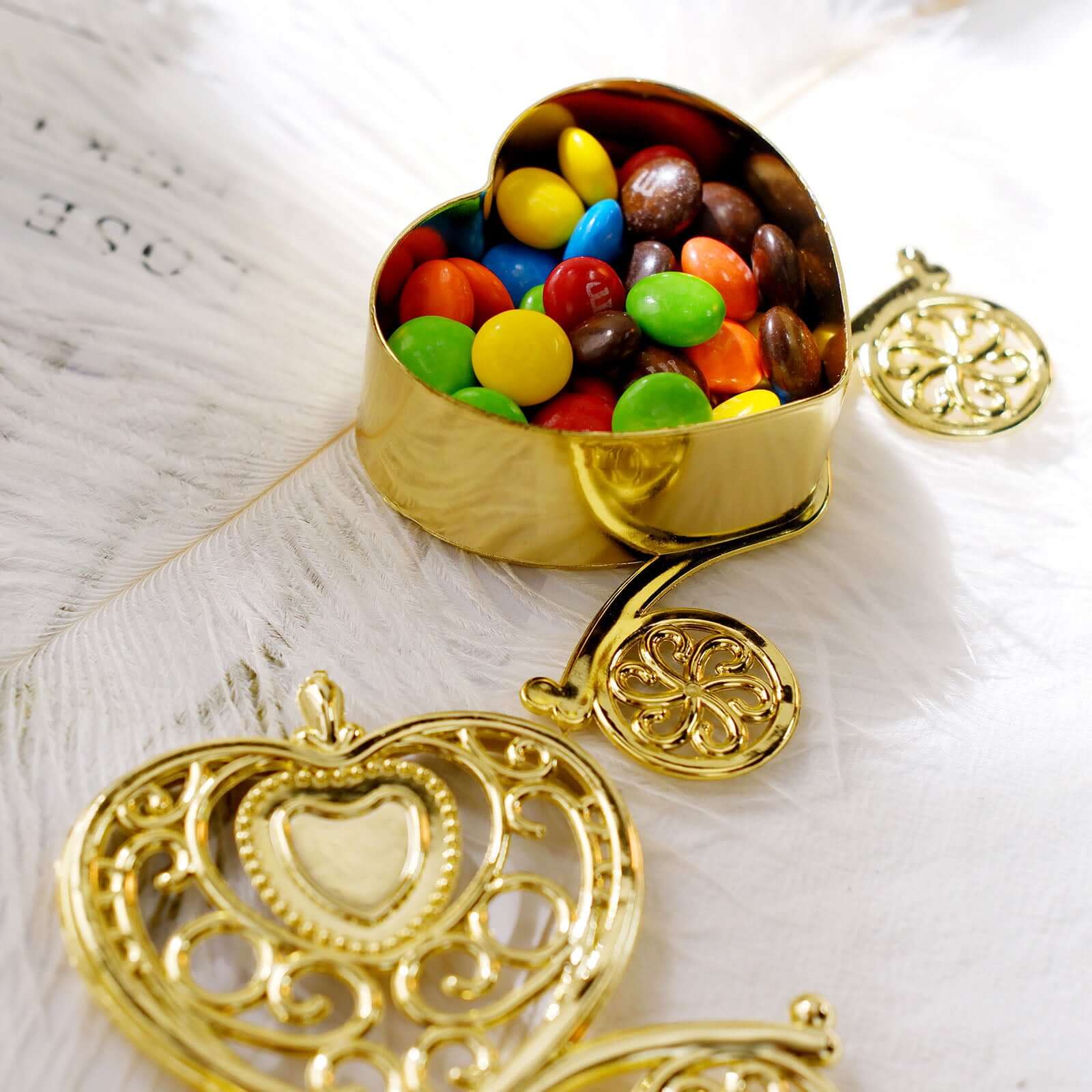 12 Pack 4" Gold Princess Heart Carriage Treats Party Favor Boxes, Candy Container Gift Boxes - Image 6