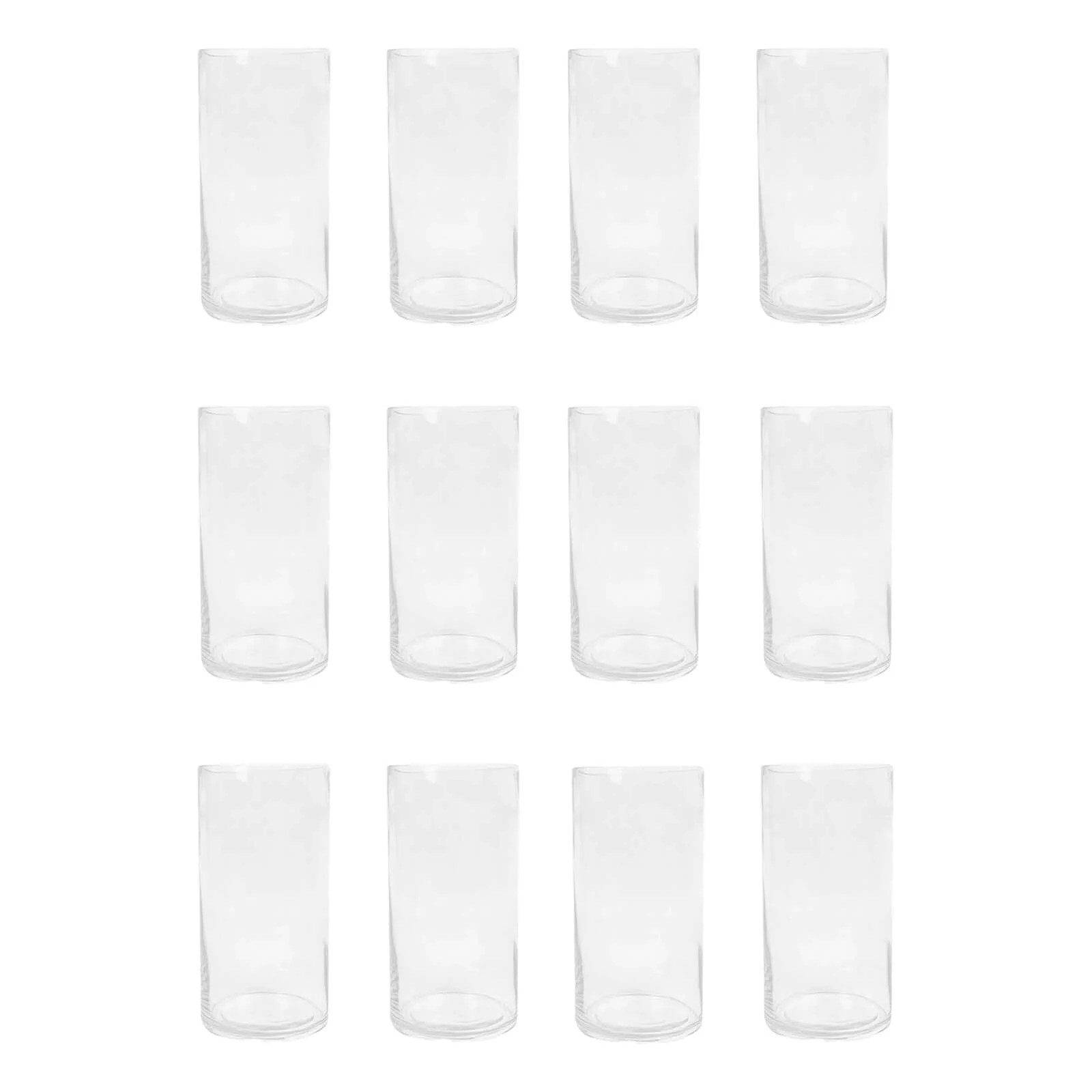 12-Pack Glass Flower Vases Cylinder Design Heavy Duty Clear - Stylish Centerpieces for Weddings 10" - Image 6