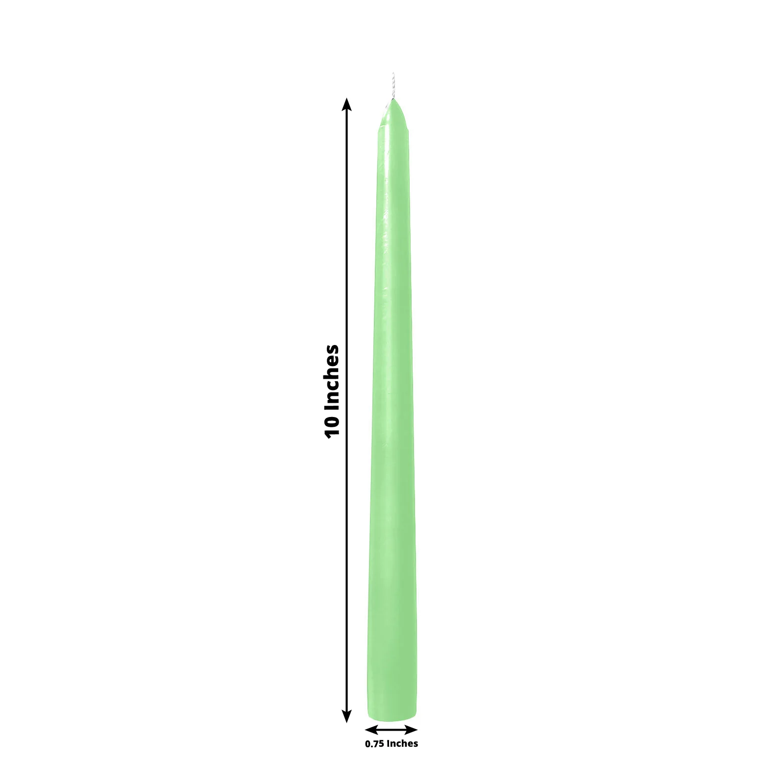 10-Pack Taper Candles Premium Wax Design Apple Green - Unscented Candles for Upscale Settings 10" - Image 3
