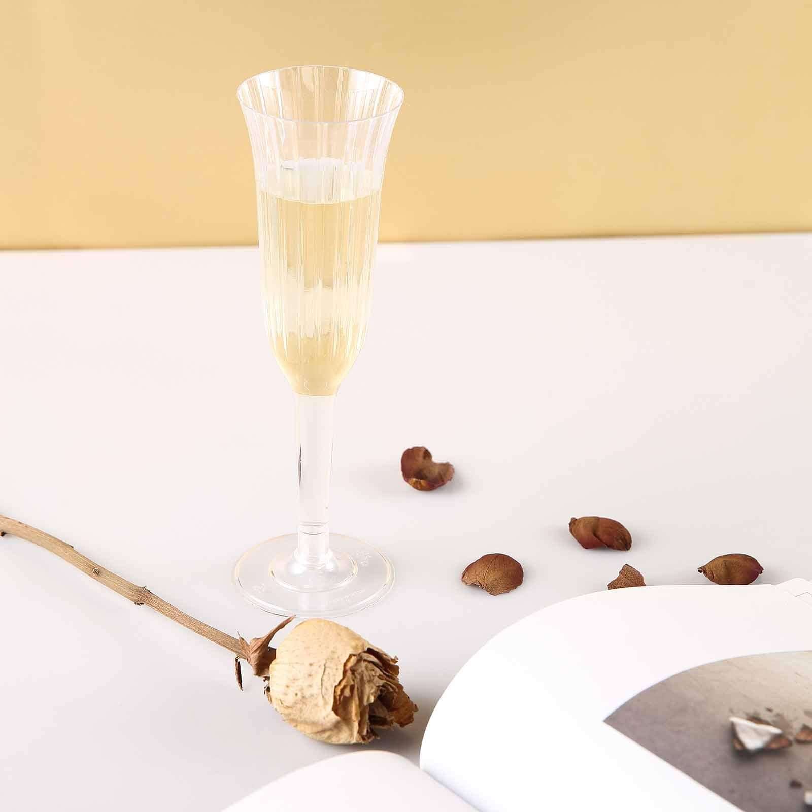 12-Pack Plastic Champagne Flutes Clear Flared Design - Lightweight Disposable Toasting Glasses 6oz - Image 10