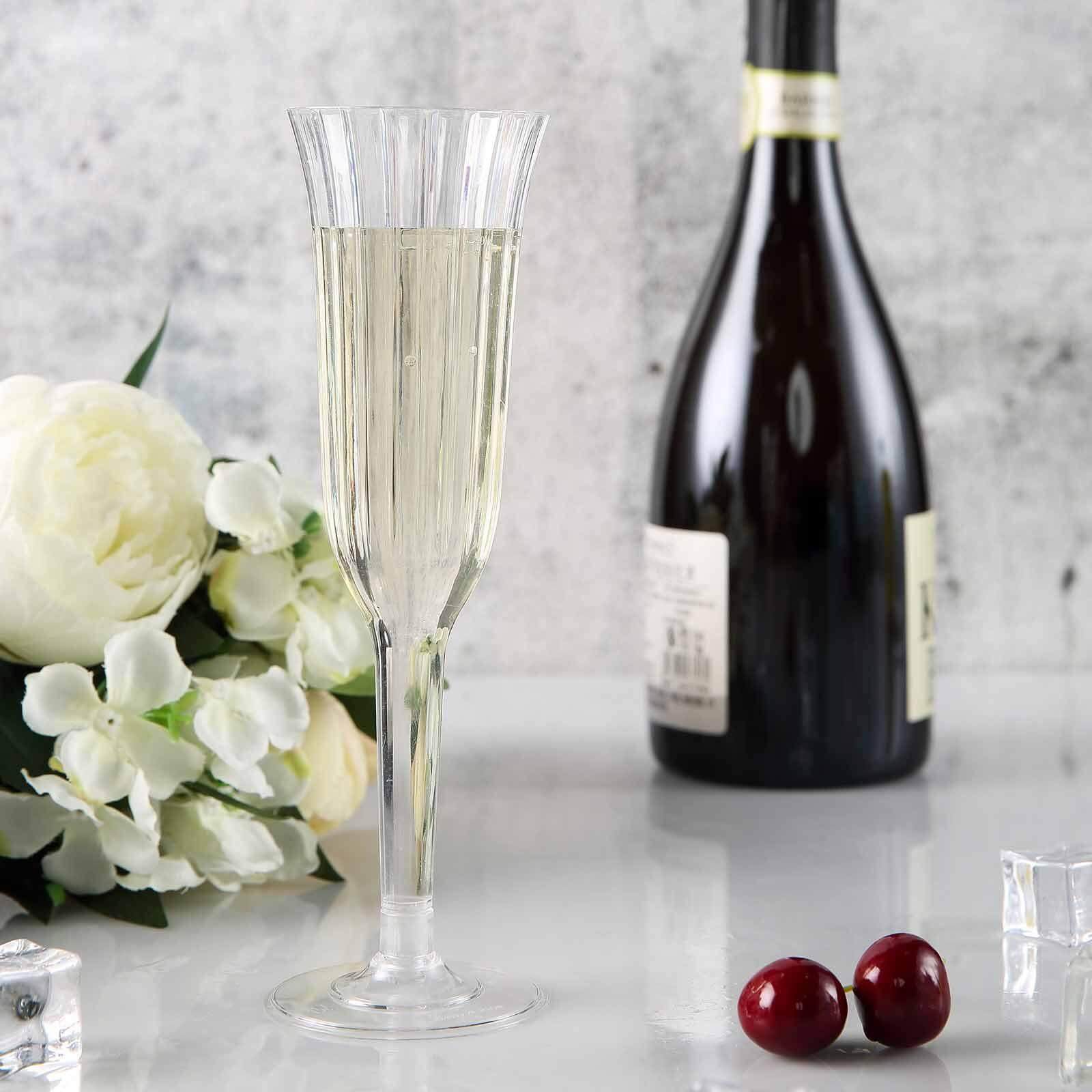 12-Pack Plastic Champagne Flutes Clear Flared Design - Lightweight Disposable Toasting Glasses 6oz - Image 6