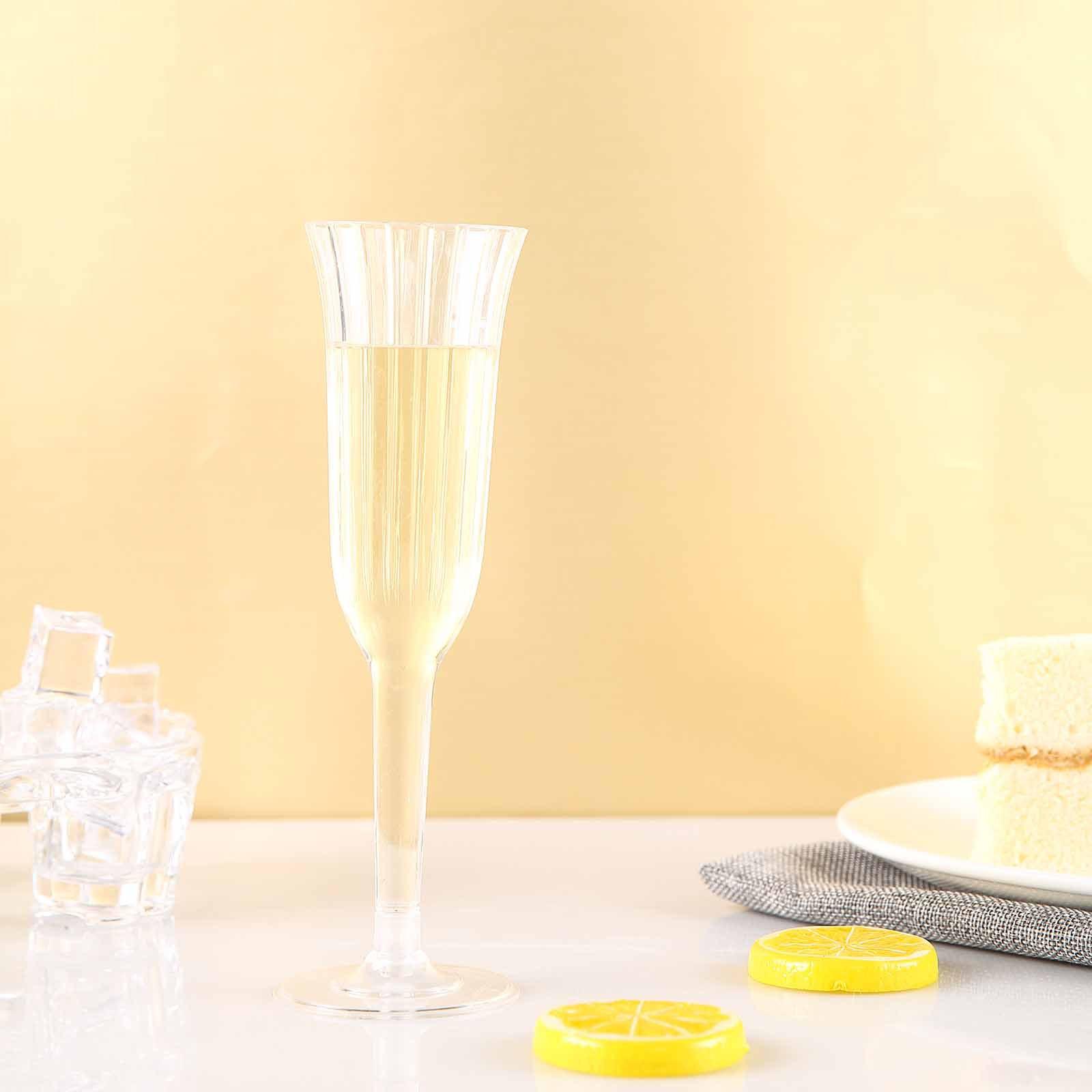 12-Pack Plastic Champagne Flutes Clear Flared Design - Lightweight Disposable Toasting Glasses 6oz - Image 8