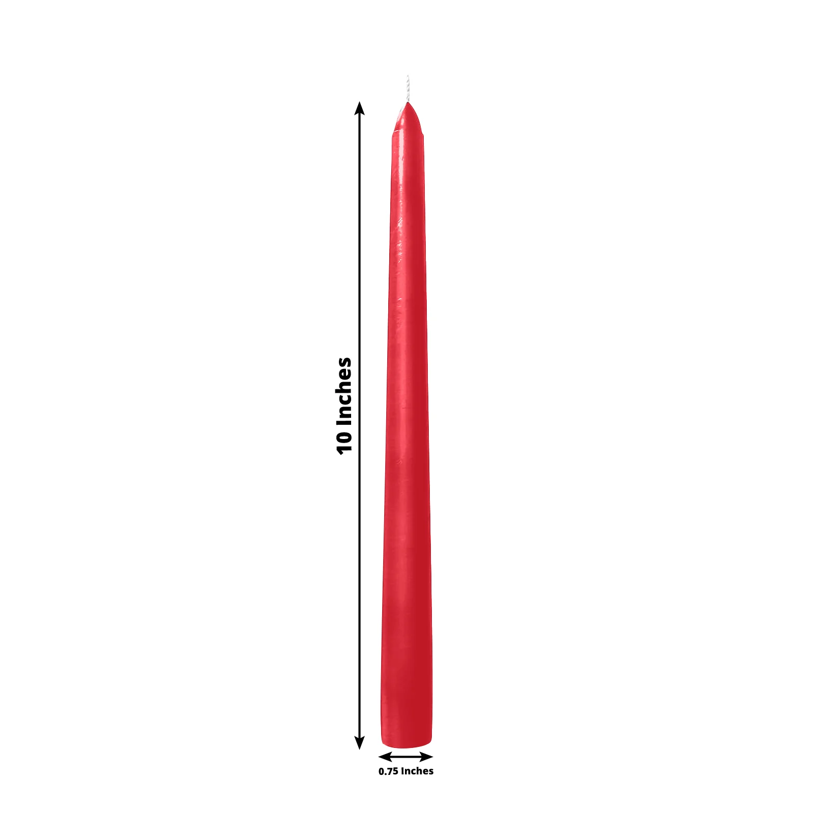 10-Pack Taper Candles Premium Wax Design Red - Unscented Candles for Upscale Settings 10" - Image 3
