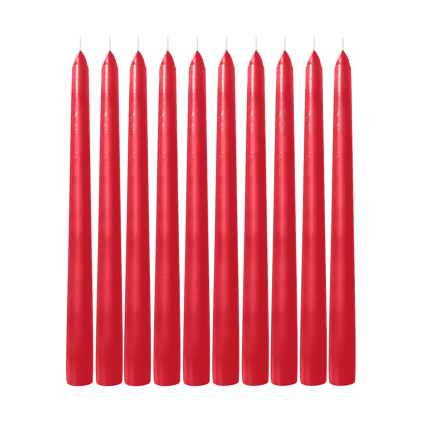 10-Pack Taper Candles Premium Wax Design Red - Unscented Candles for Upscale Settings 10" - Image 6