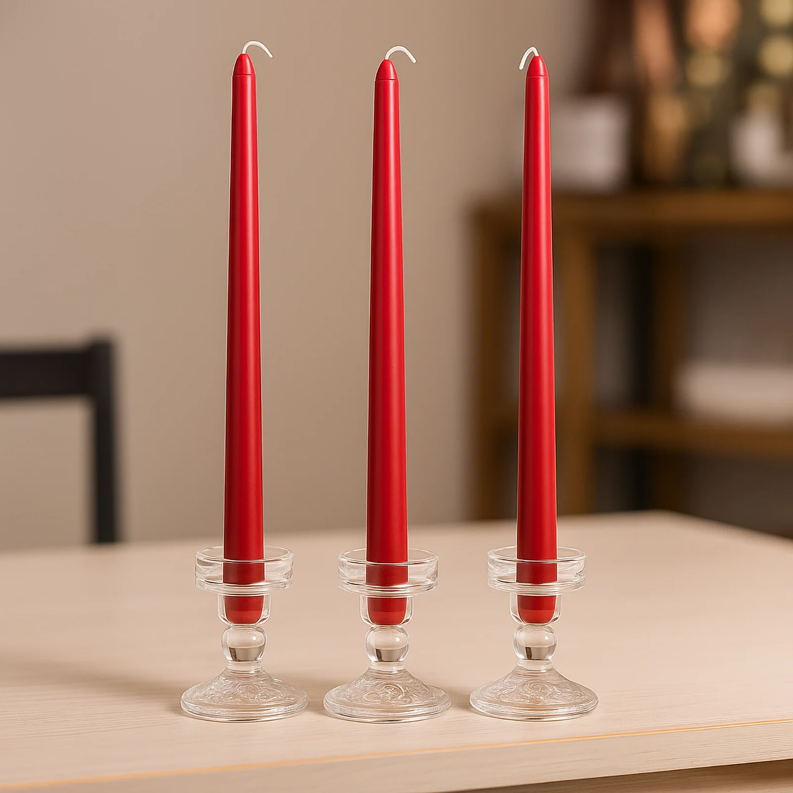 10-Pack Taper Candles Premium Wax Design Red - Unscented Candles for Upscale Settings 10" - Image 8
