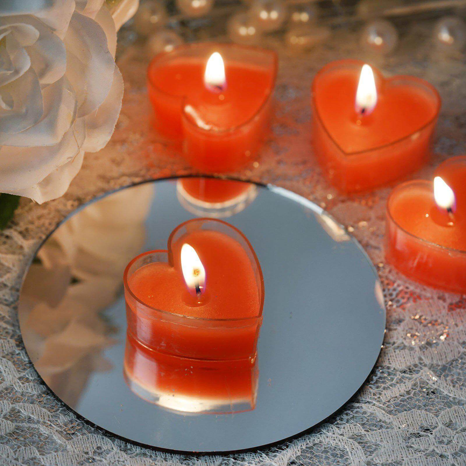 12-Pack Tealight Candles Heart Shaped Design Red - Valentines Decor for Romantic Settings Mini - Image 10