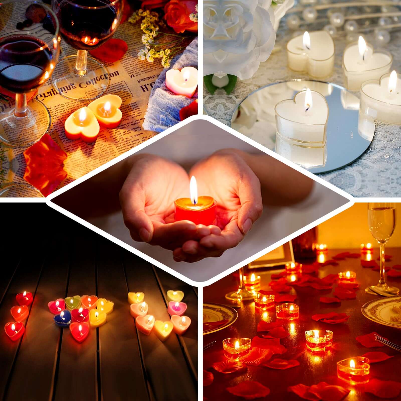 12-Pack Tealight Candles Heart Shaped Design Red - Valentines Decor for Romantic Settings Mini - Image 5