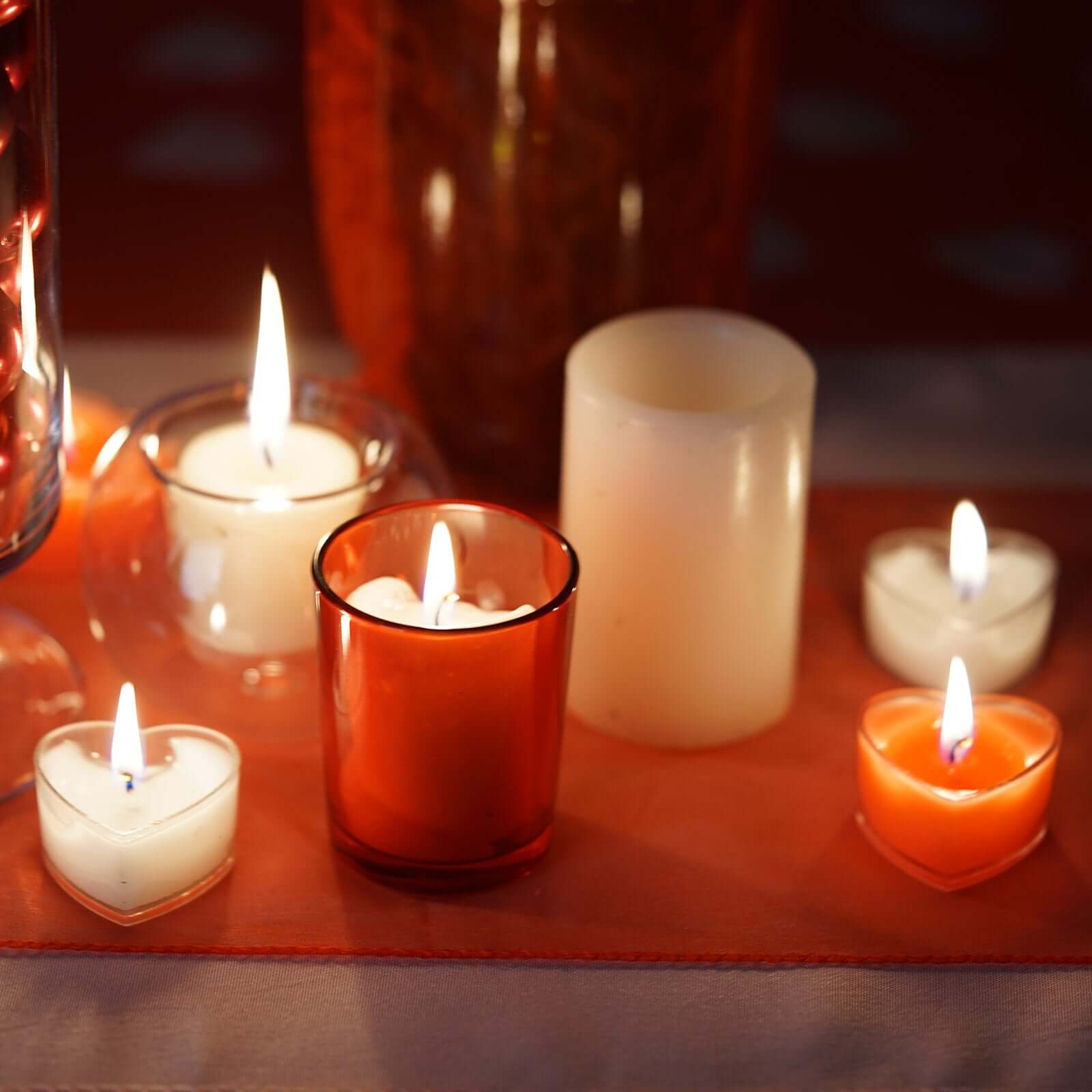 12-Pack Tealight Candles Heart Shaped Design Red - Valentines Decor for Romantic Settings Mini - Image 6