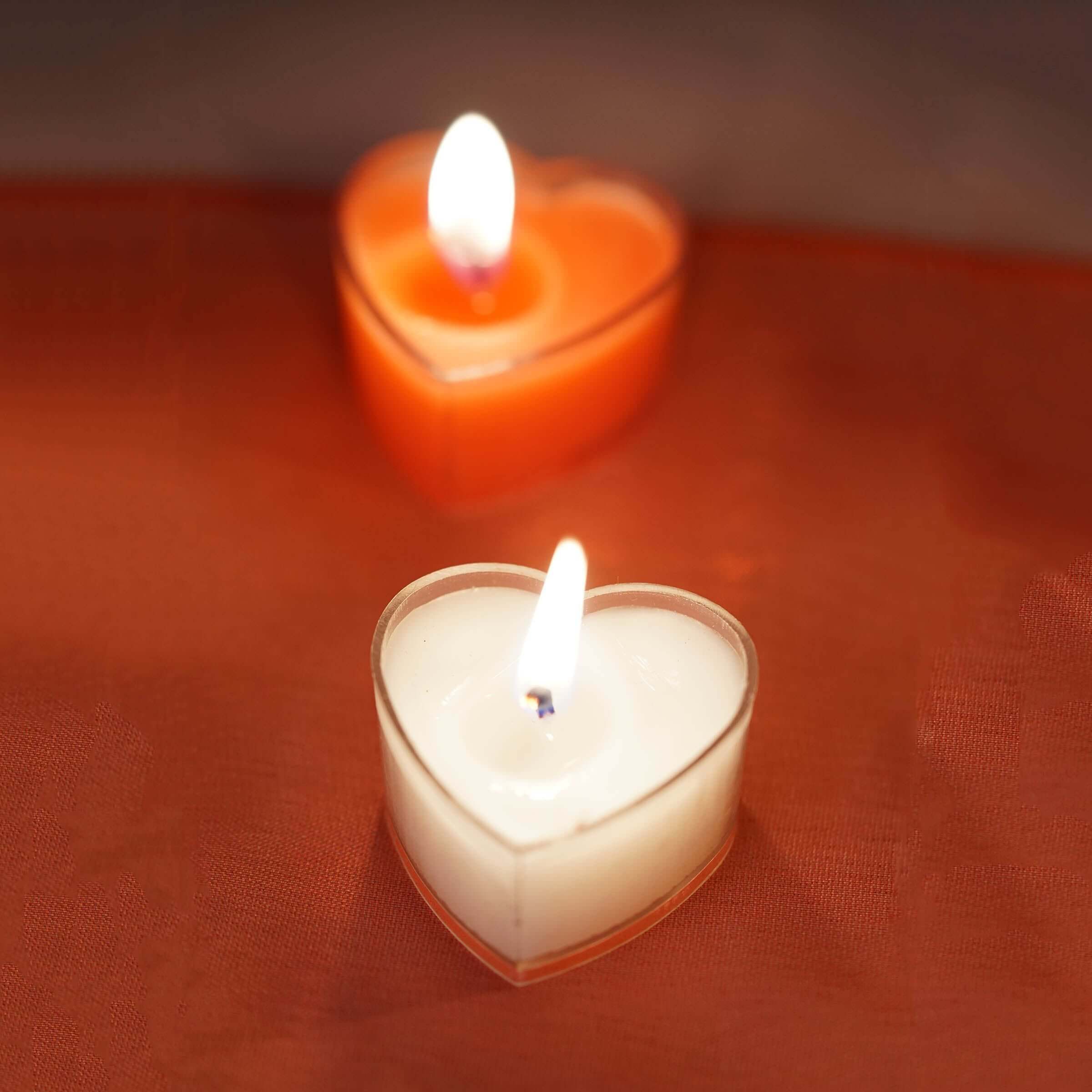 12-Pack Tealight Candles Heart Shaped Design Red - Valentines Decor for Romantic Settings Mini - Image 9