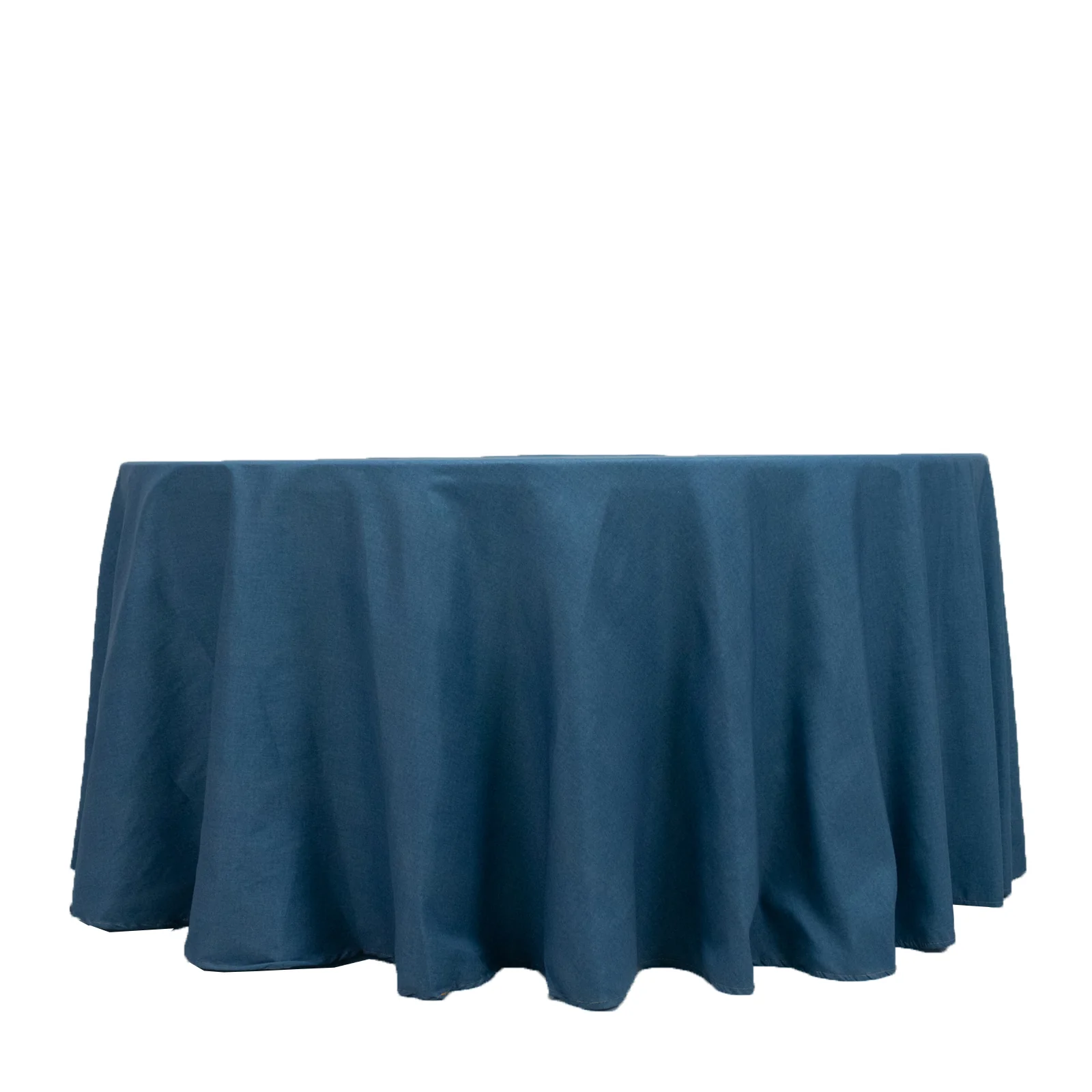 120" Polyester Round Tablecloth – Denim Blue with Seamless Faux Denim Design for Stylish Gatherings - Image 2