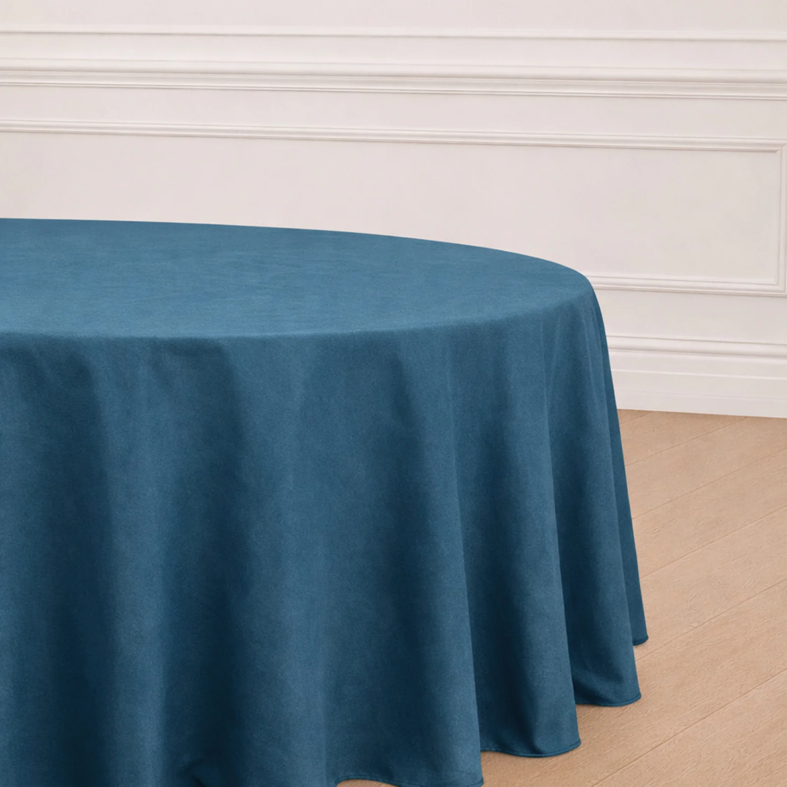 120" Polyester Round Tablecloth – Denim Blue with Seamless Faux Denim Design for Stylish Gatherings - Image 3