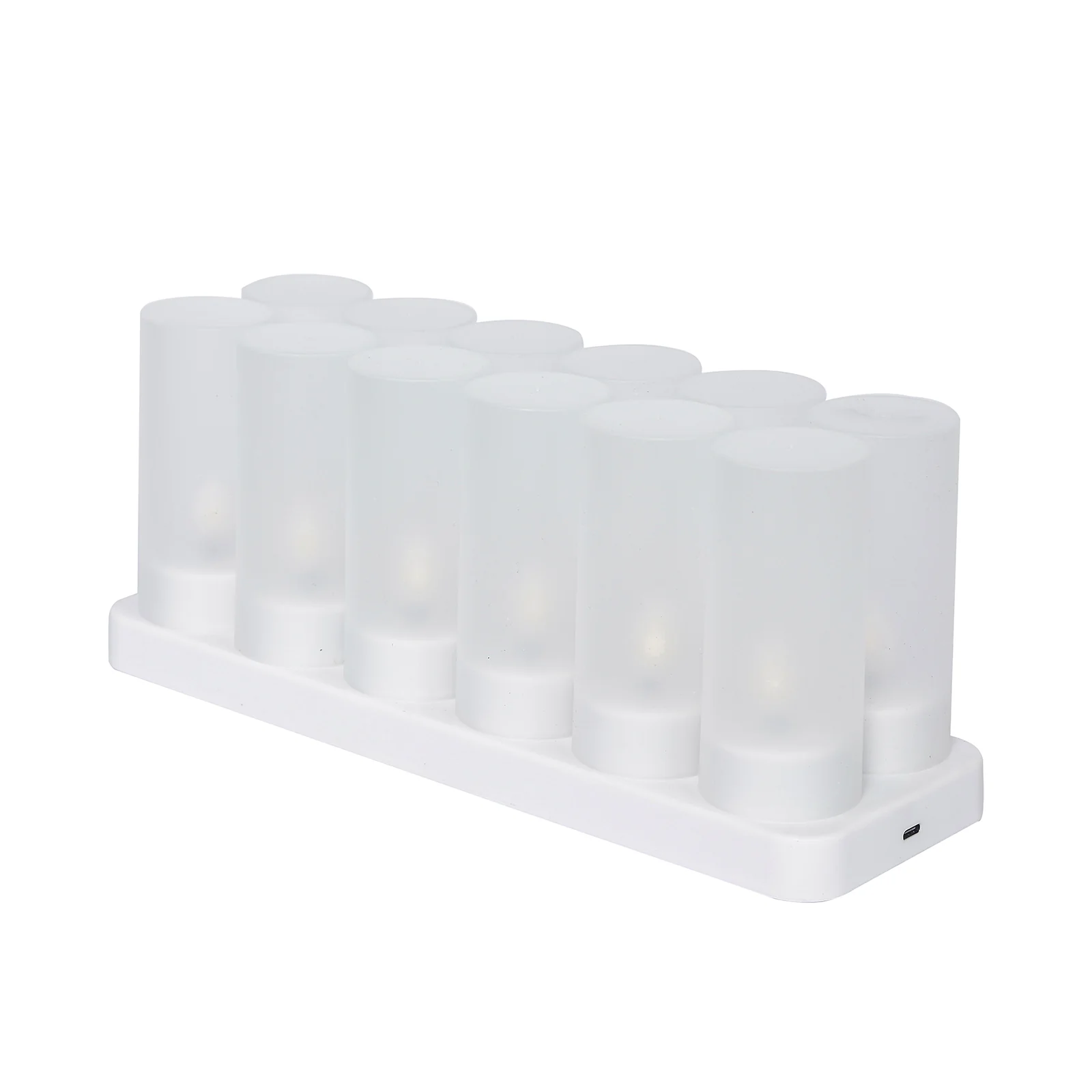 Rechargeable Tea Light Candles 12 Pack, White Flameless LED Candles with Frosted Shades, Remote Timer & Charging Station, Warm White Flickering Effect, 30Hr Runtime - Image 2