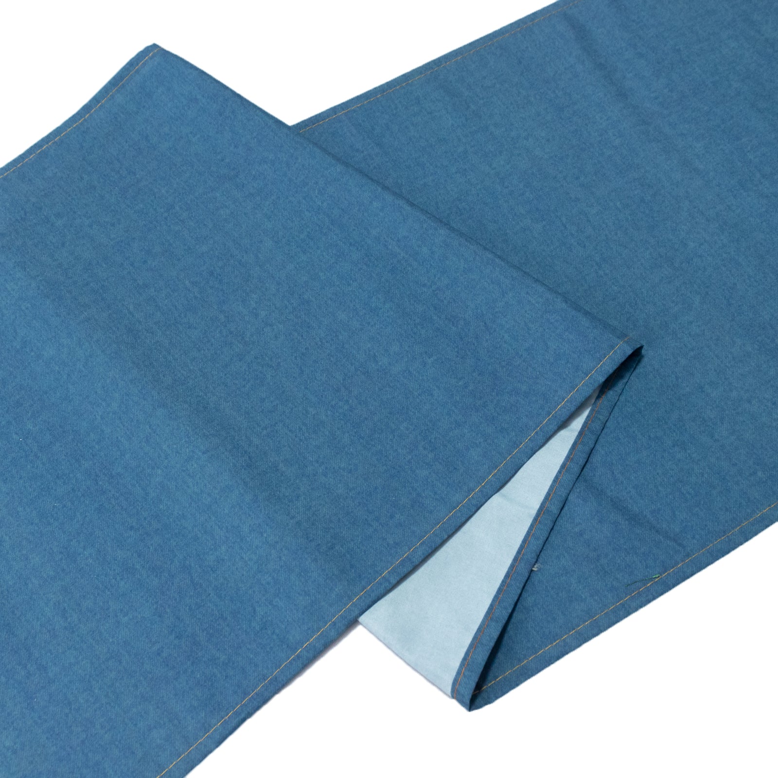 12"x108" Polyester Table Runner Denim Blue with Faux Denim Design, Wrinkle & Stain Resistant for Stylish Events - Image 7