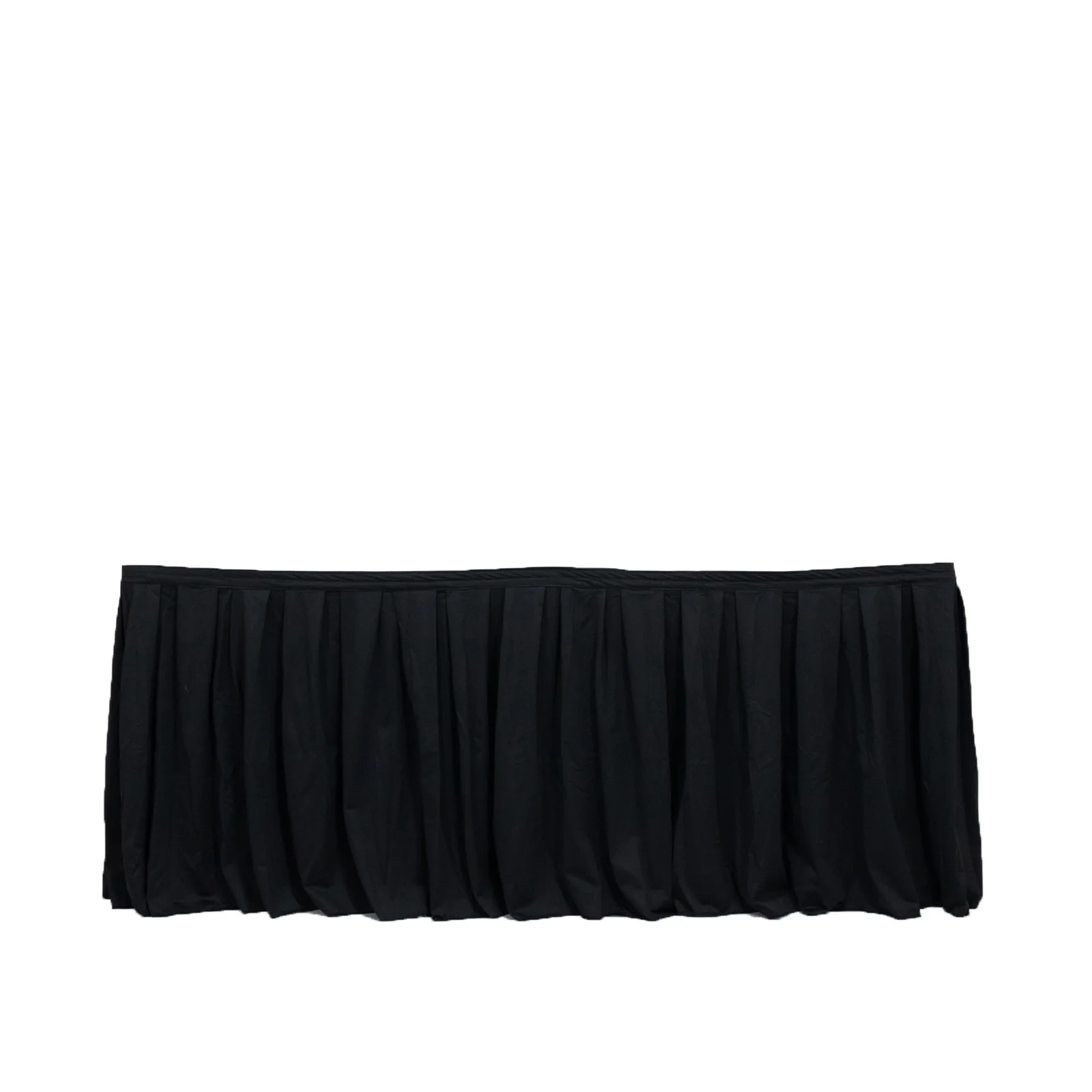 14ft Scuba Table Skirt Black- Shirred Pleat Wrinkle Free & Stain Resistant Event Skirting - Image 2