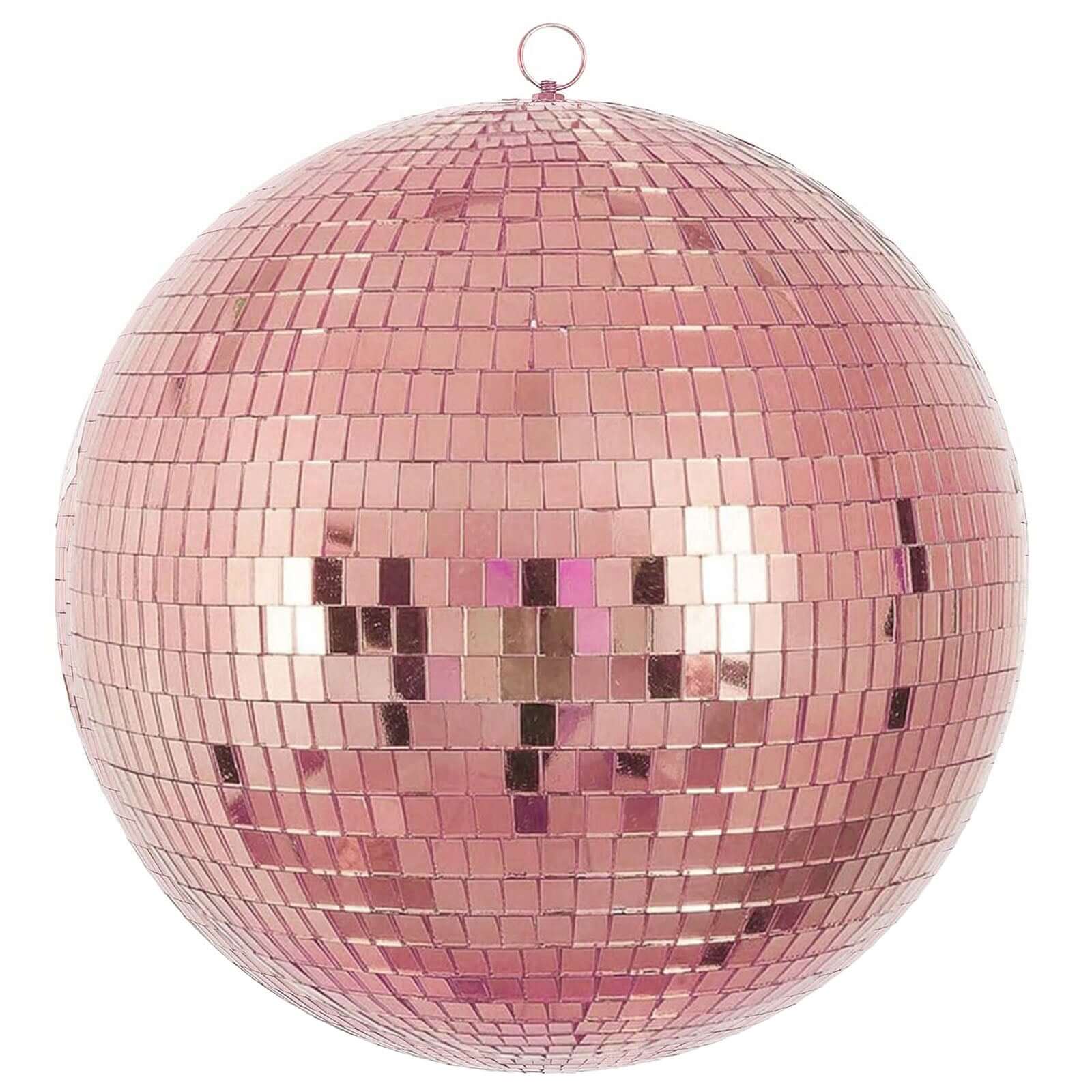 16" Large Rose Gold Foam Disco Mirror Ball With Hanging Swivel Ring, Holiday Party Decor - Image 7
