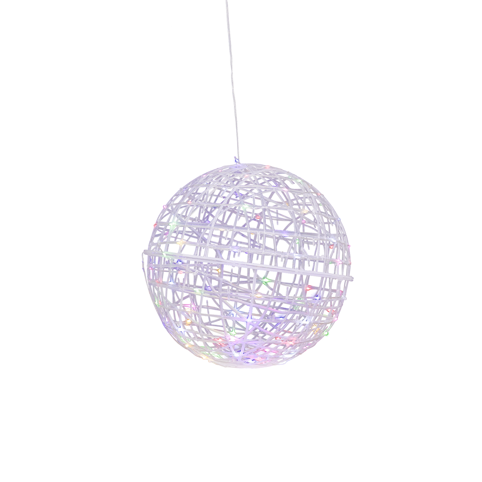 4 Pack LED Lighted Decorative Sphere Balls – 15" White Woven Rattan Orbs, 400 Multicolor LEDs, 8 Lighting Modes, End-to-End Connectable, Plug-In - Image 2