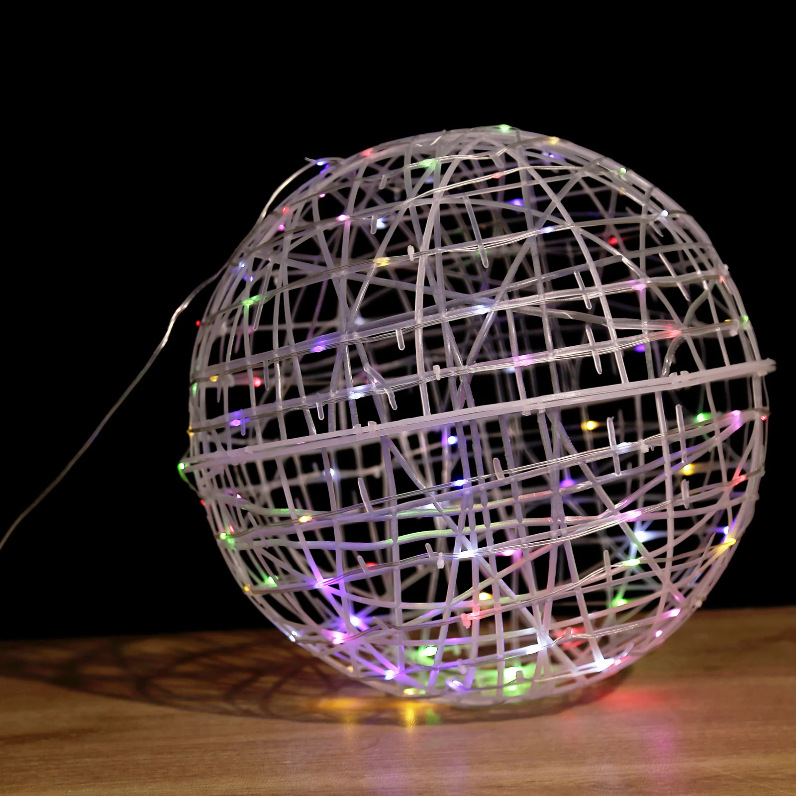 4 Pack LED Lighted Decorative Sphere Balls – 15" White Woven Rattan Orbs, 400 Multicolor LEDs, 8 Lighting Modes, End-to-End Connectable, Plug-In - Image 7
