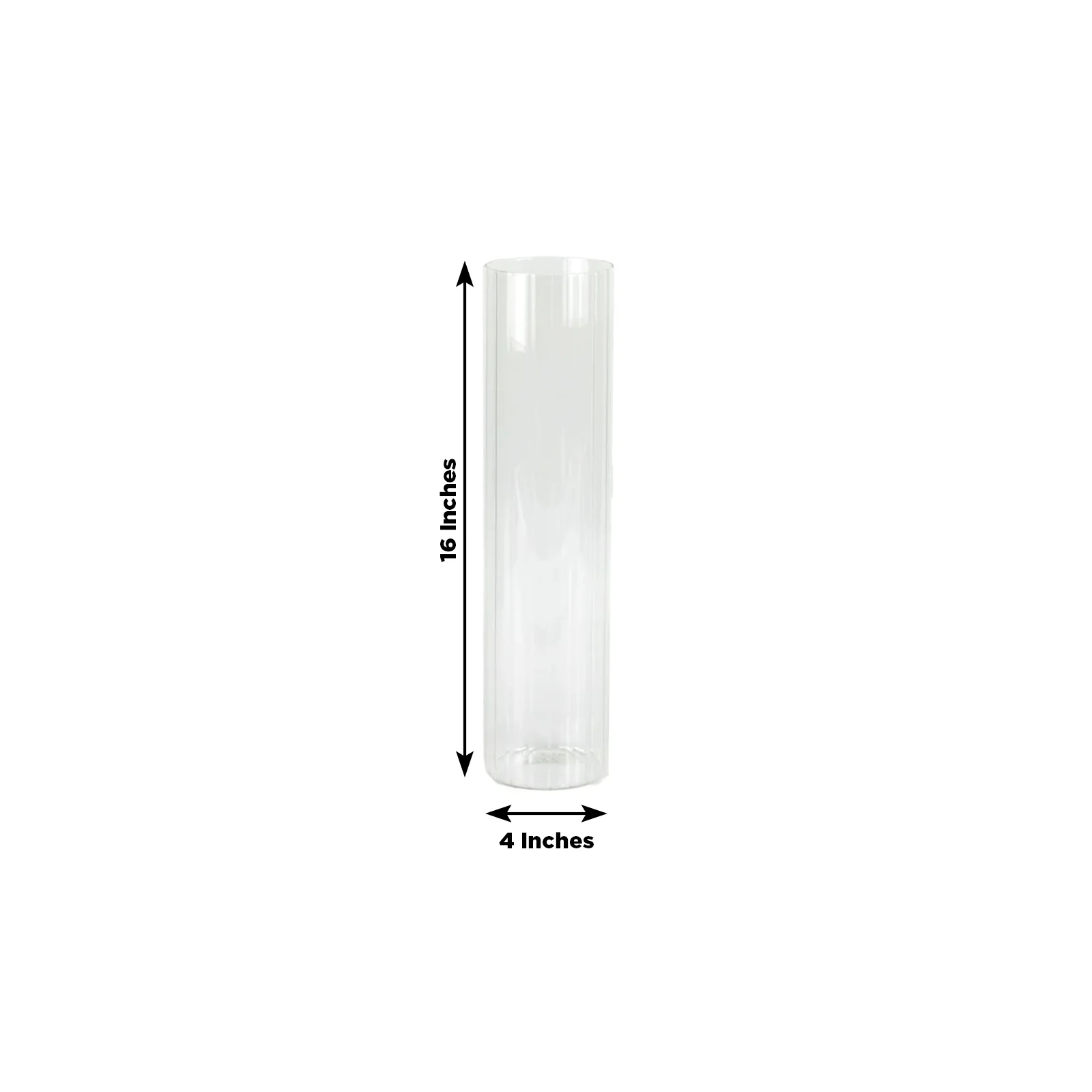 16" Ribbed Cylinder Glass Vases 6-Pack – Tall Clear Vases for Wedding Centerpieces, Home Decor & Event Styling - Image 3