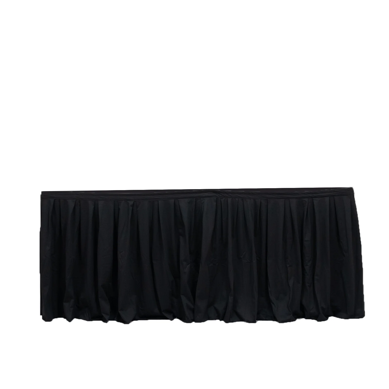 17ft Scuba Table Skirt Black - Shirred Pleat Wrinkle Free & Stain Resistant Event Skirting - Image 2