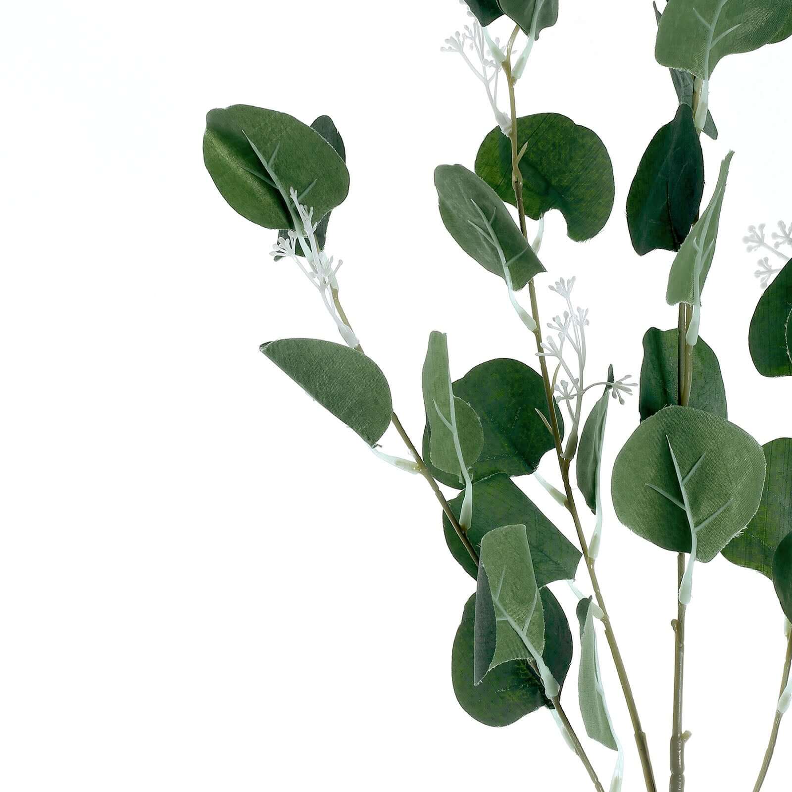 2 Bushes 40" Tall Green Artificial Eucalyptus Branches, Faux Plants - Image 8
